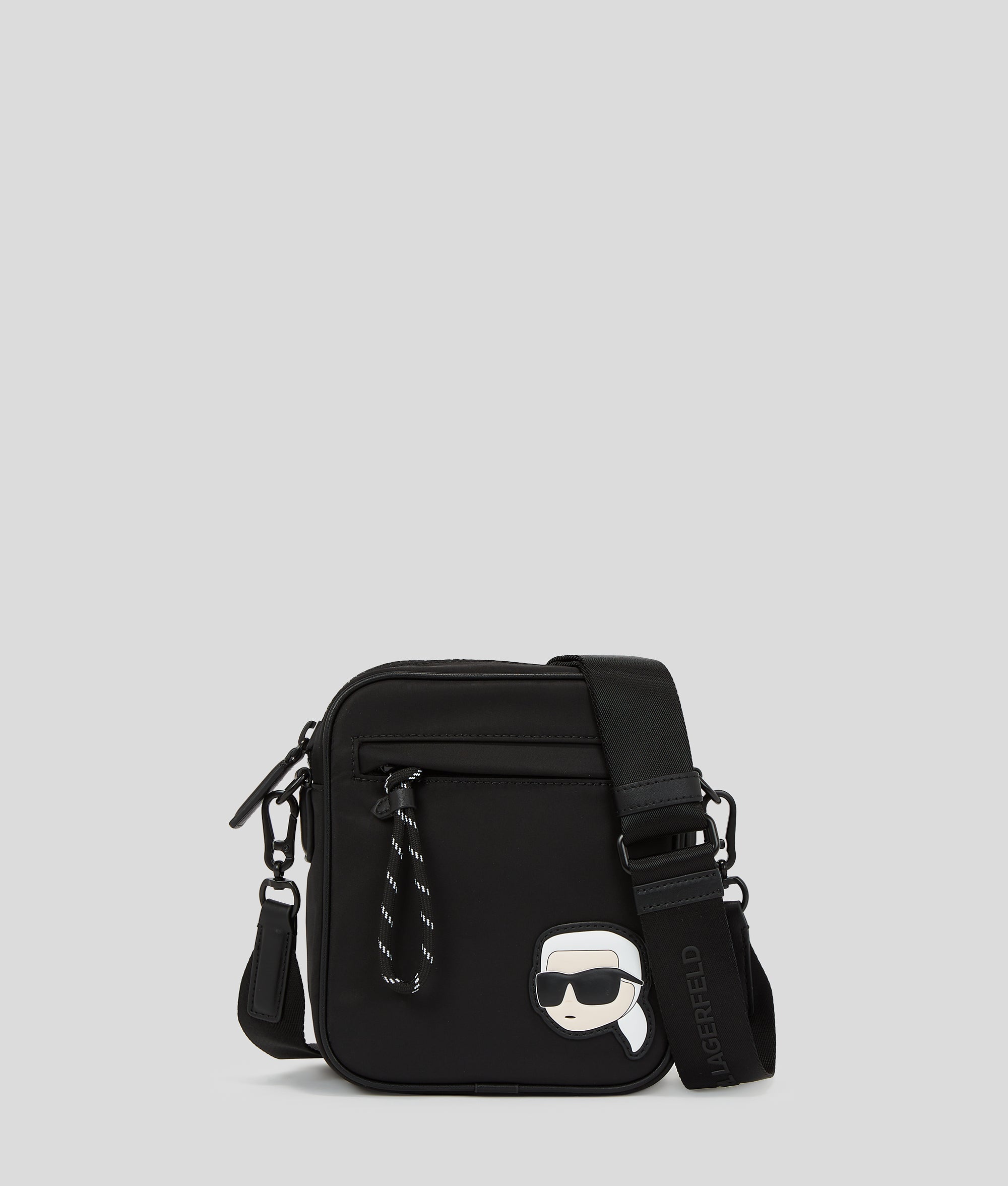 SAC BANDOULIÈRE EN NYLON IKON Noir Homme KARL LAGERFELD