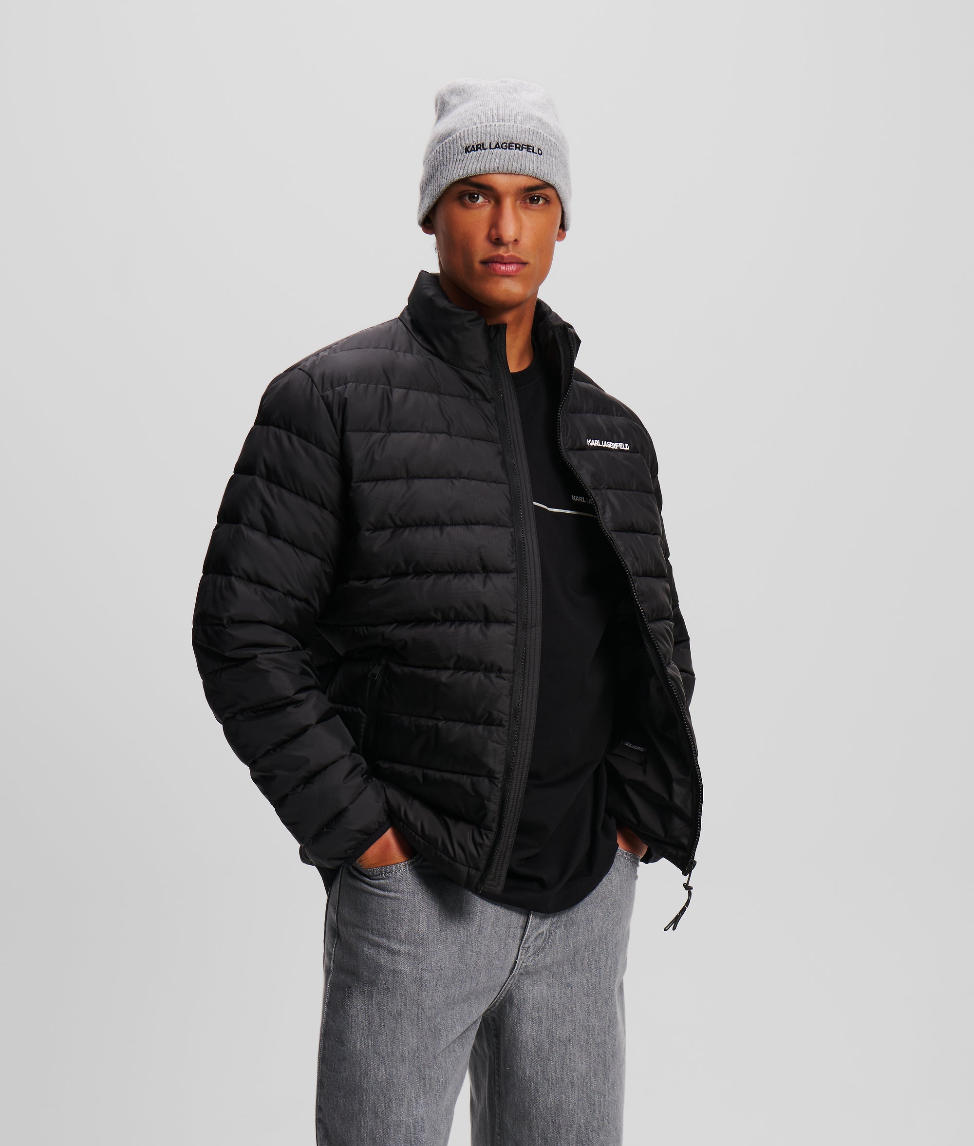 LIGHTWEIGHT QUILTED JACKET Black Men KARL LAGERFELD LIGHTWEIGHT QUILTED JACKET Black Men KARL LAGERFELD