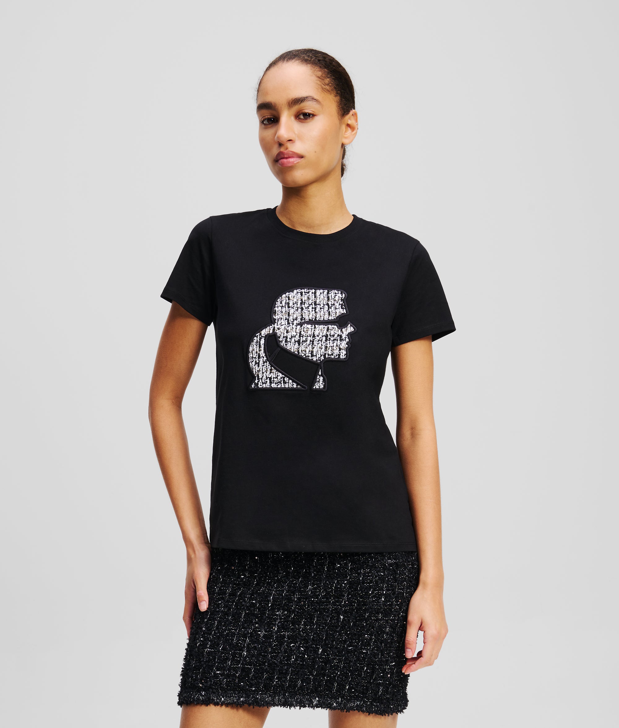 Karl Lagerfeld - Karl Lagerfeld  Ꭲシャツ　（値引き可能） Karl Lagerfeld all-over Logo Print Shirt | Black | FARFETCH