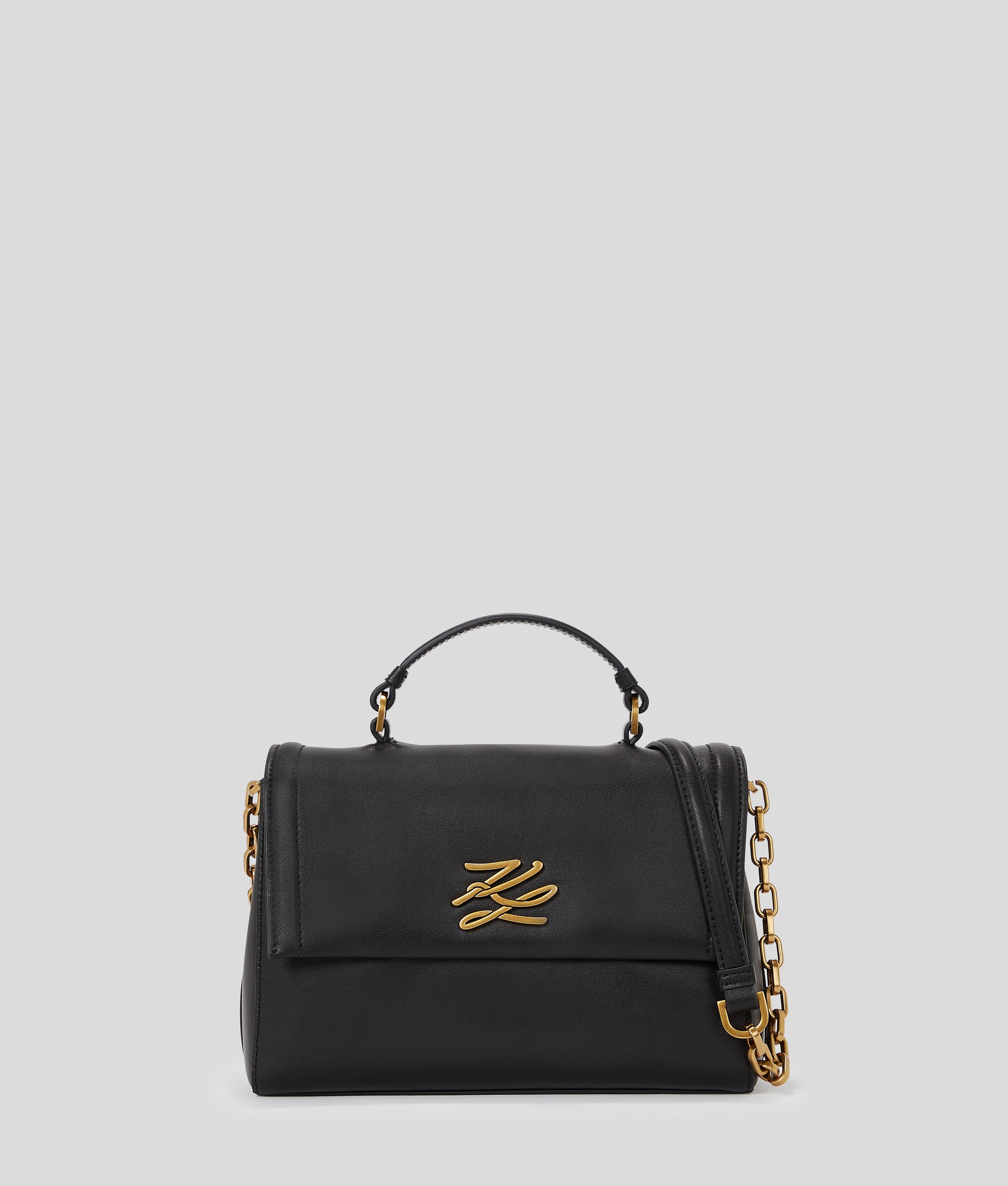 K/AUTOGRAPH TOP-HANDLE CROSSBODY BAG Black/Gold Women KARL LAGERFELD