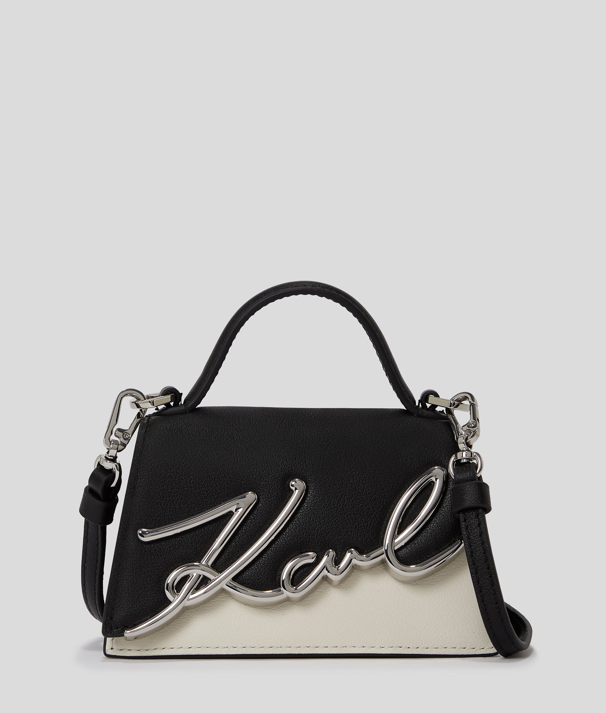 K/SIGNATURE NANO BAG Black/White Women KARL LAGERFELD