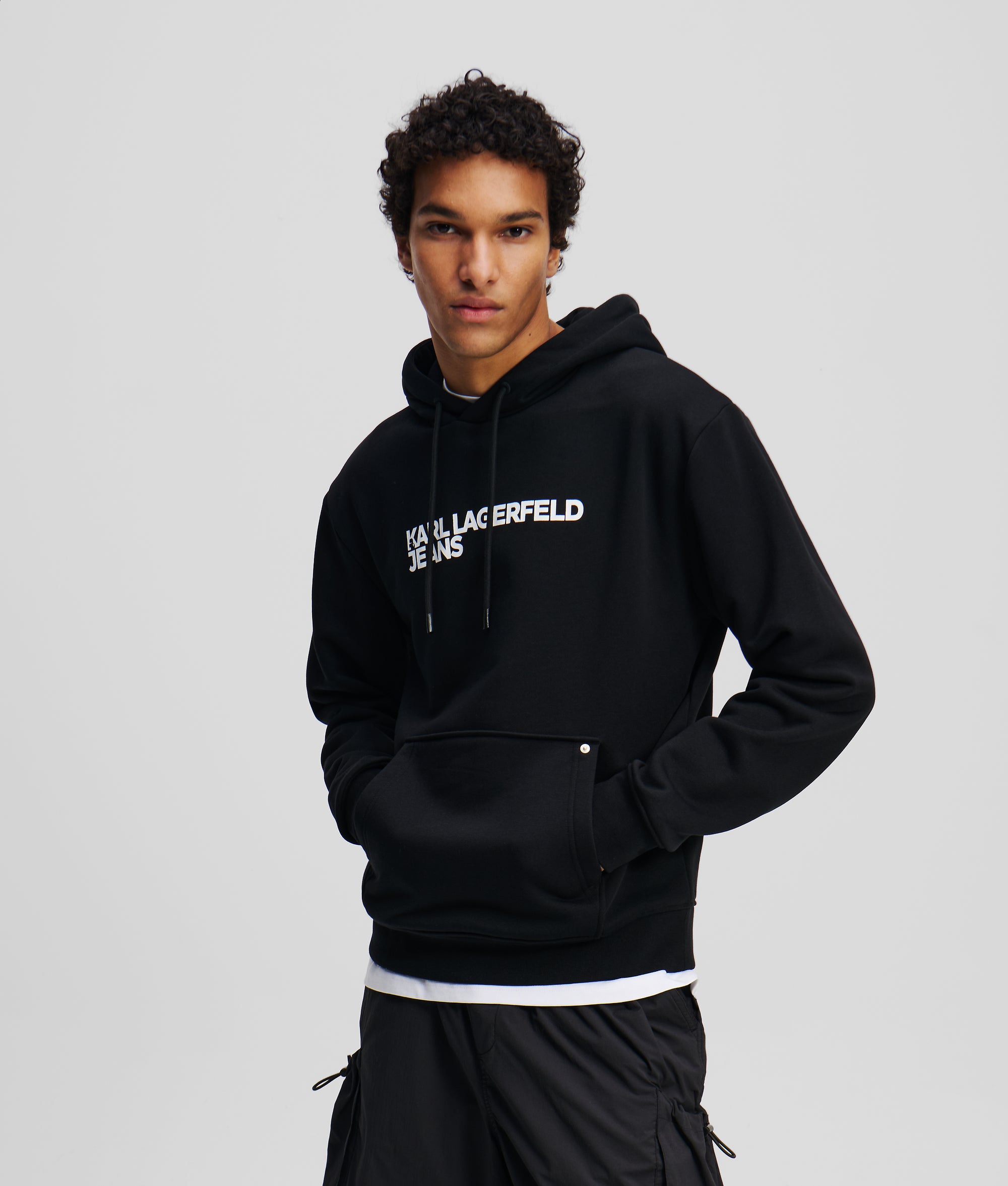 LOGO HOODIE Black Men KARL LAGERFELD