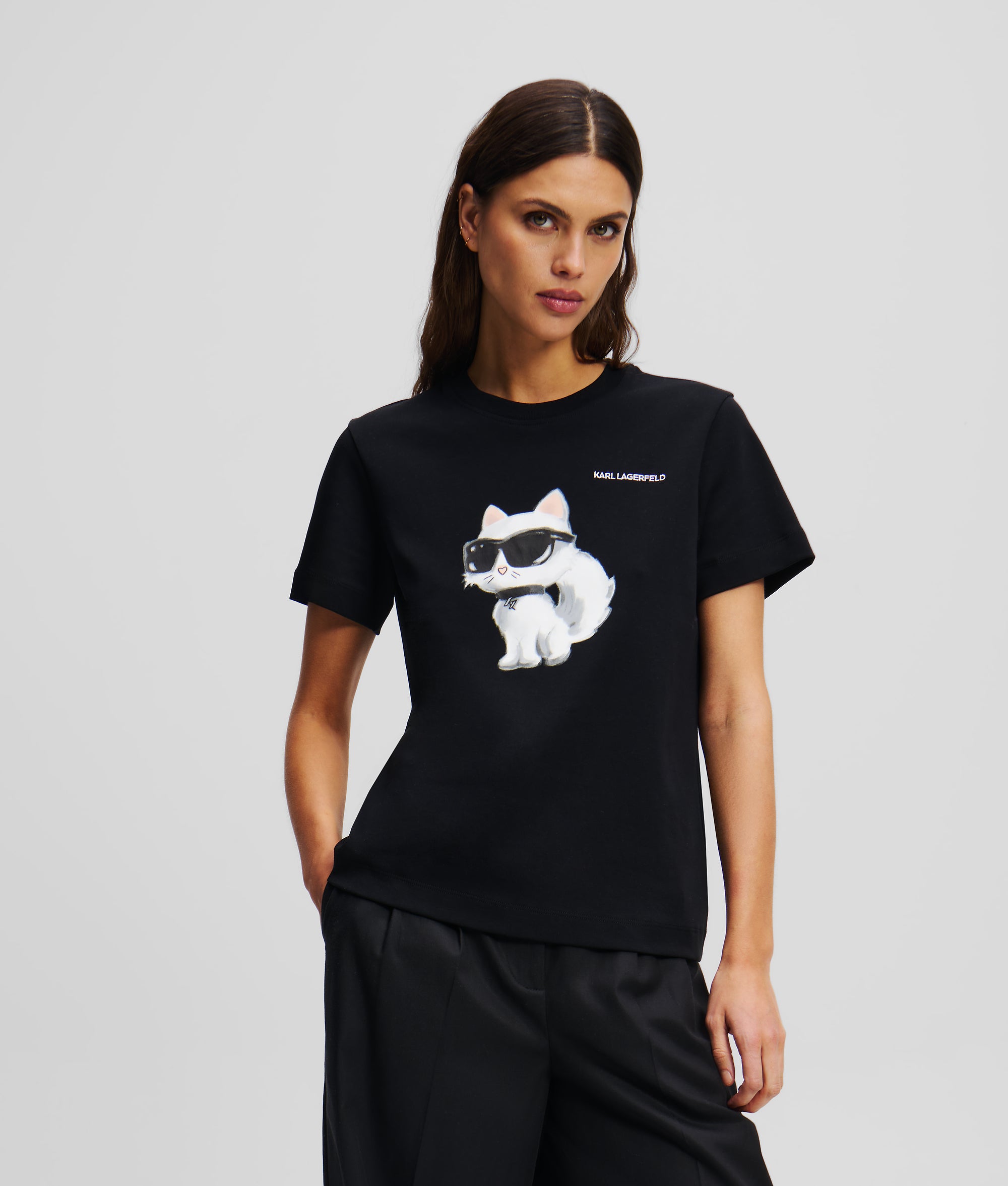 IKON CHOUPETTE AQUARELLE T-SHIRT Black Women KARL LAGERFELD