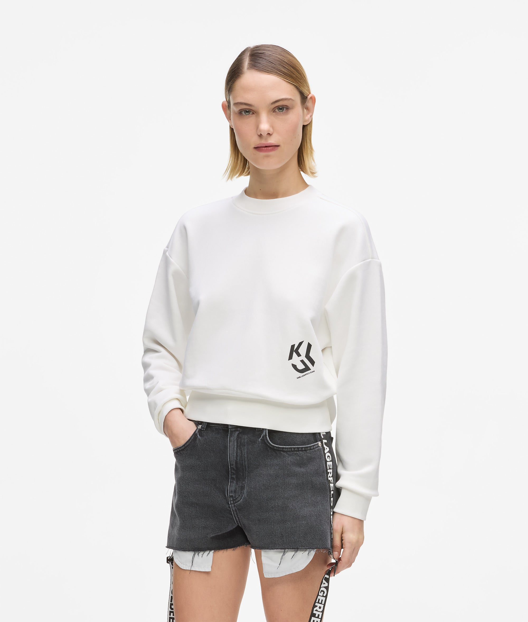 MONOGRAM SWEATSHIRT White Women KARL LAGERFELD