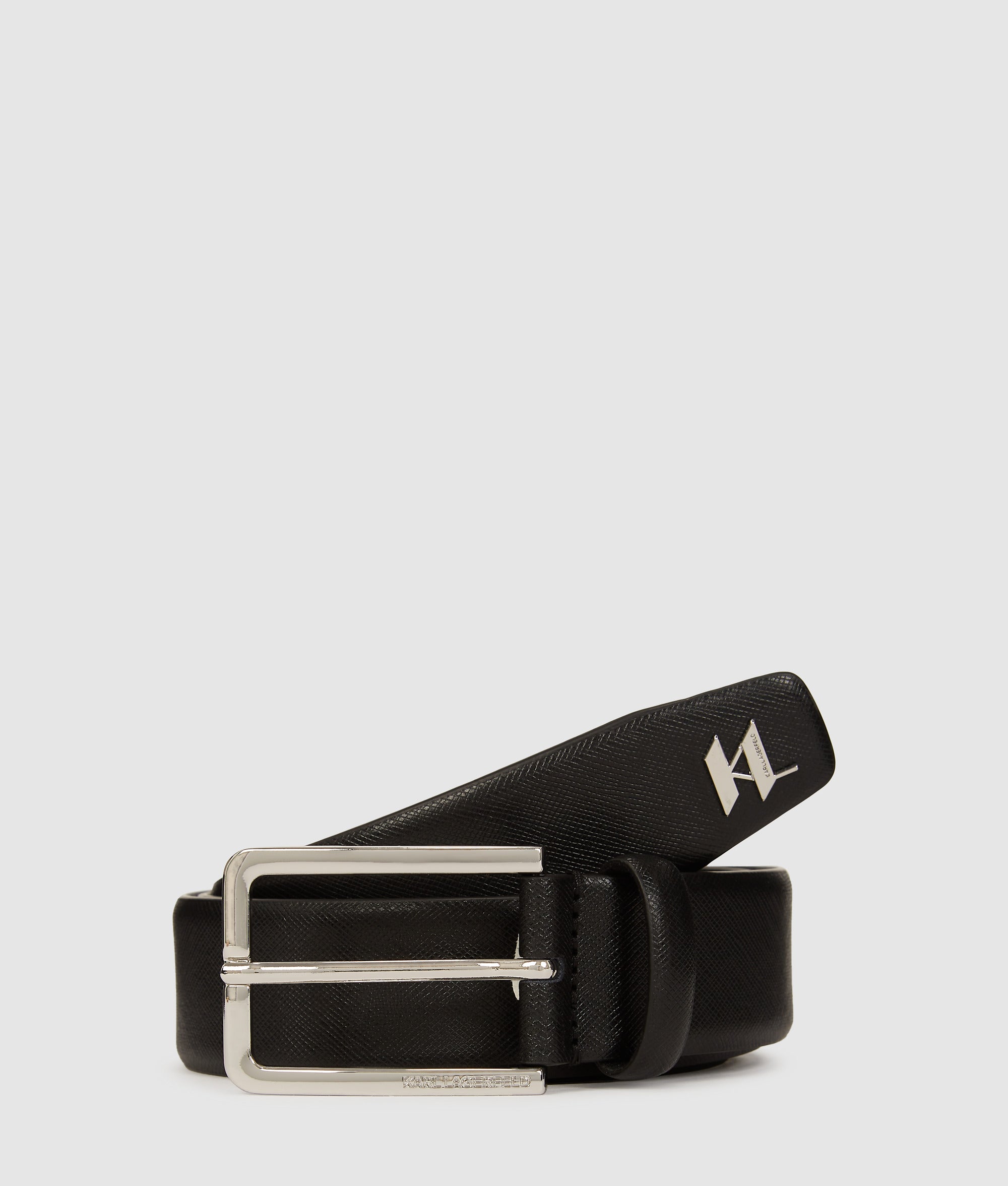 K/MONOGRAM LEATHER BELT Black Men KARL LAGERFELD