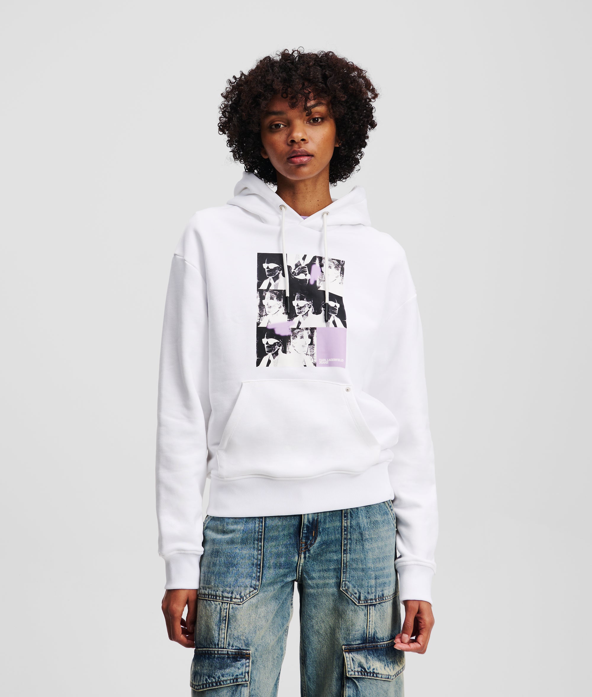 KARL PRINT HOODIE White Women KARL LAGERFELD