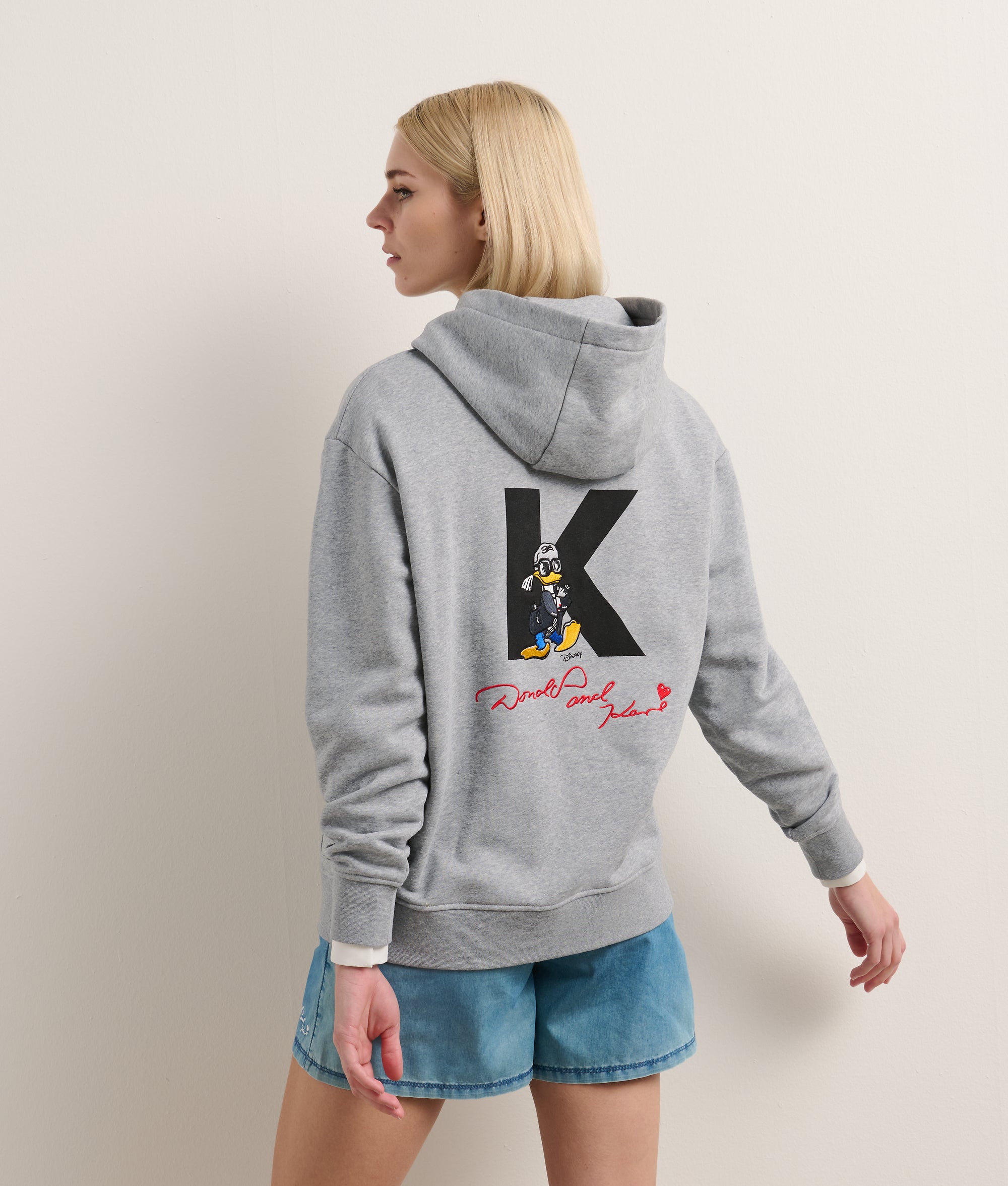 DISNEY X KL HOODIE Light Grey Mel Women KARL LAGERFELD