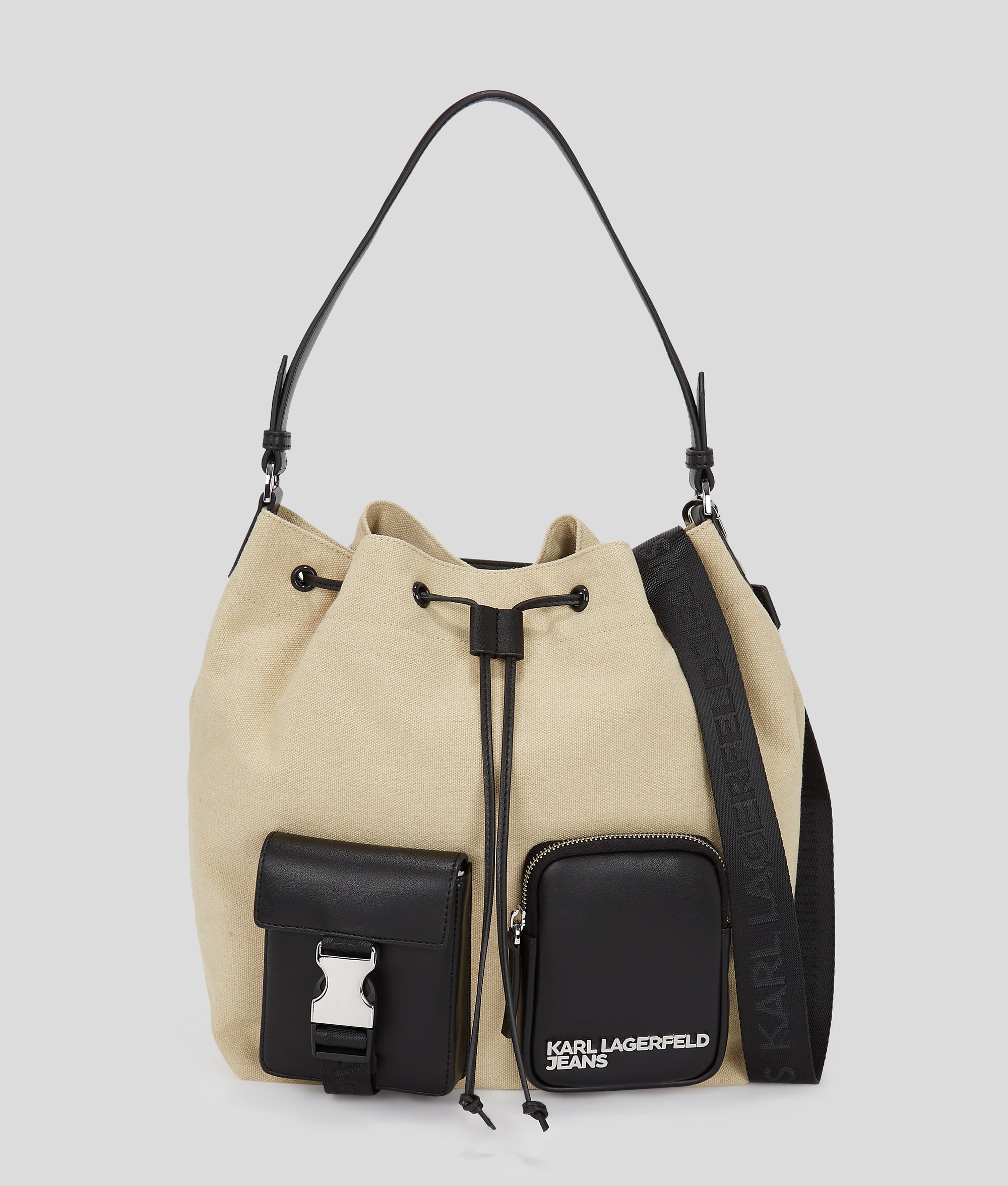UTILITY CANVAS BUCKET BAG Beige/Black Women KARL LAGERFELD