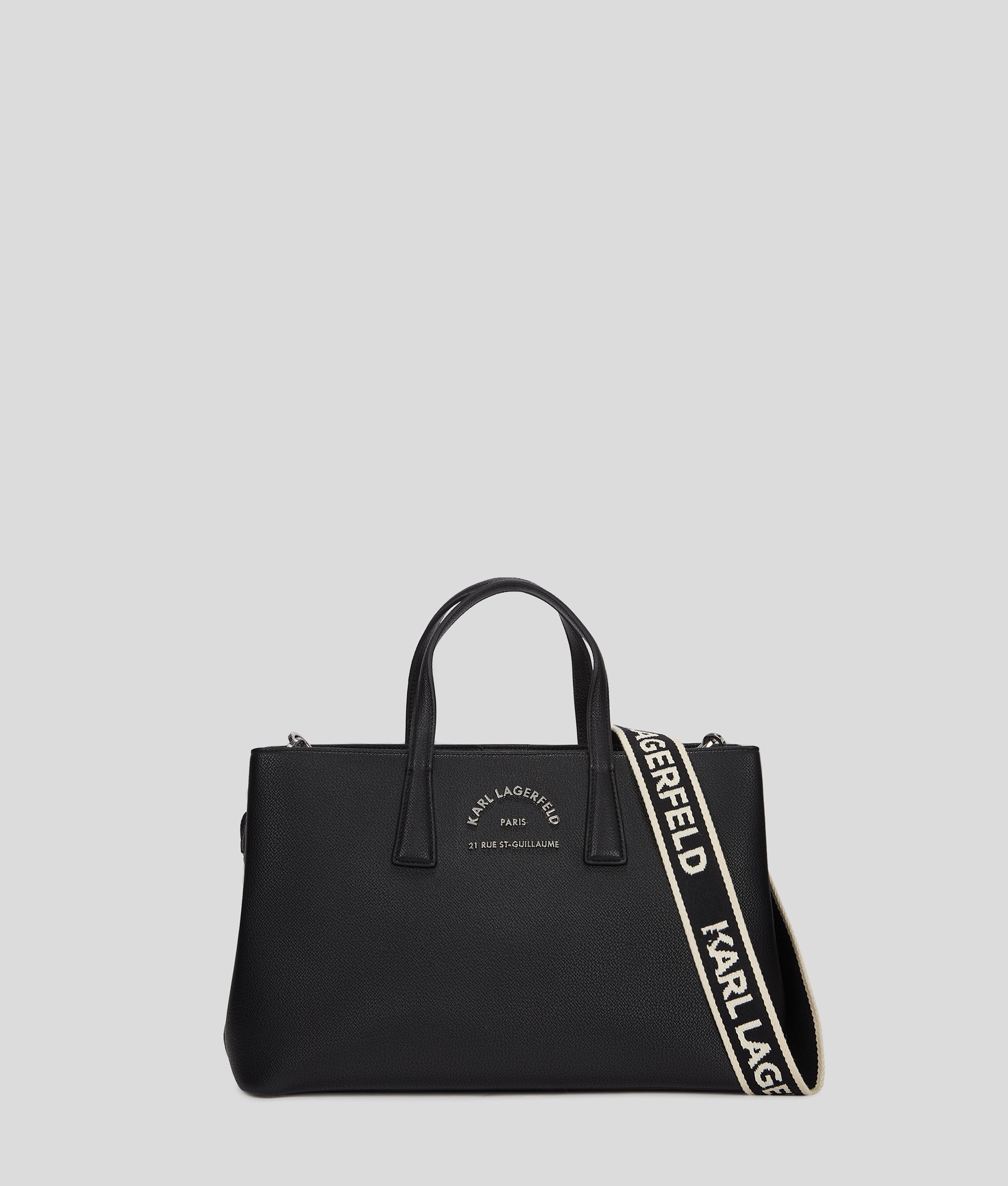 RUE ST-GUILLAUME METAL SATCHEL BAG | Black | Women | KARL