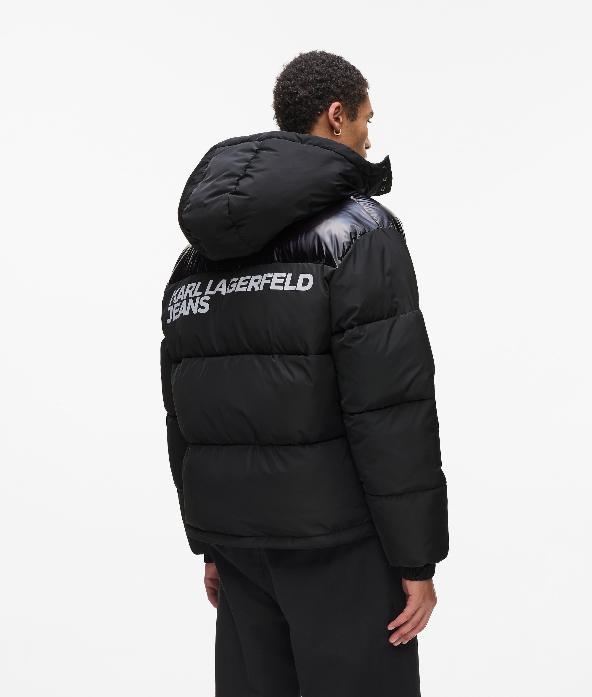 Logo puffer jacket Black Men KARL LAGERFELD