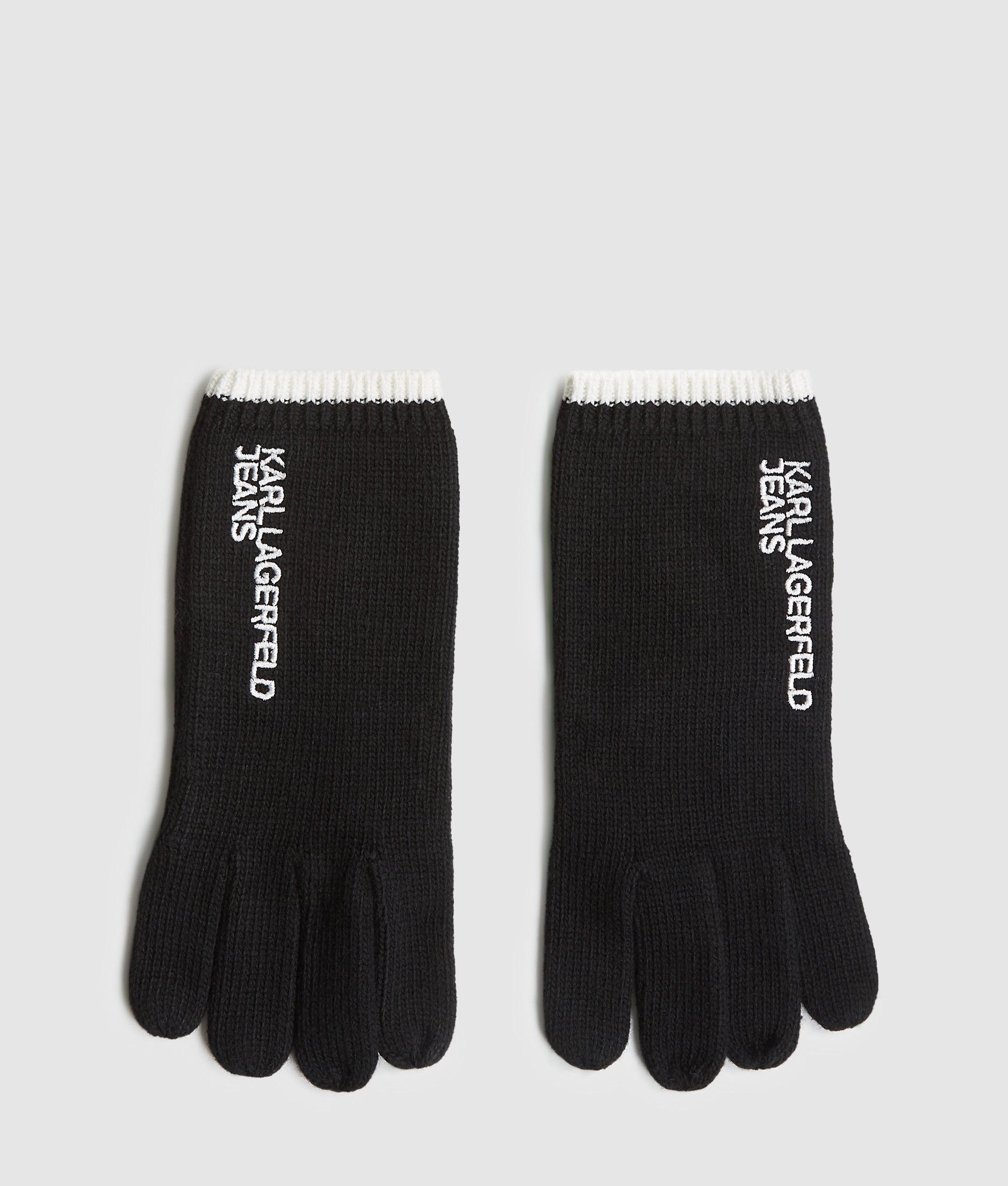 Strickhandschuhe mit Logo | Schwarz | Herren