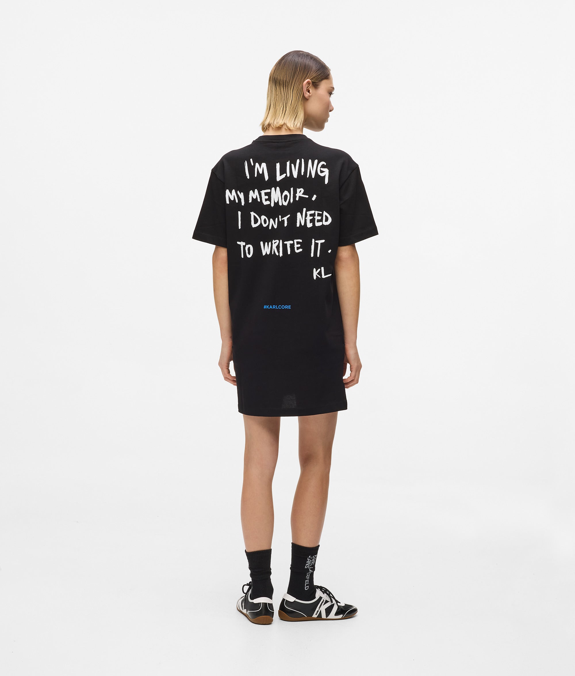 karl lagerfeld t shirt dress Karl quote T-shirt dress | Egret | Women | KARL LAGERFELD