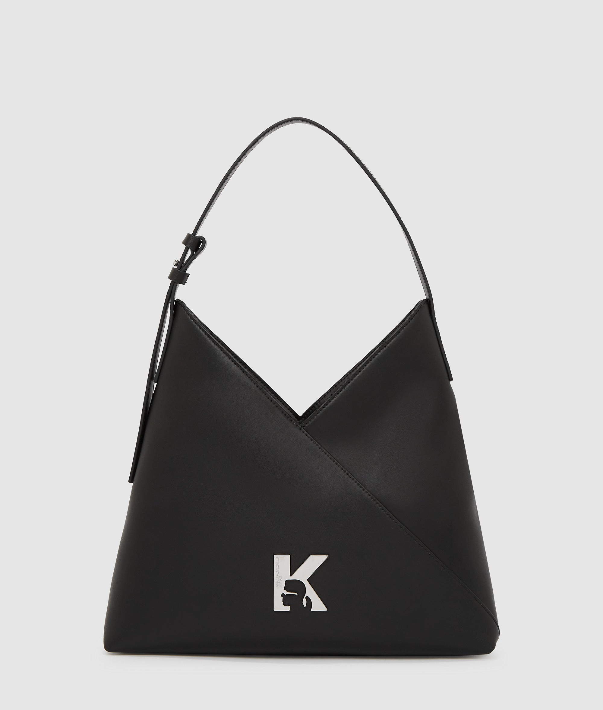 Bolso Tote De Cuero KARL LAGERFELD JEANS Para Mujer – Diseño Geométrico Y Correa Ajustable, En Negro