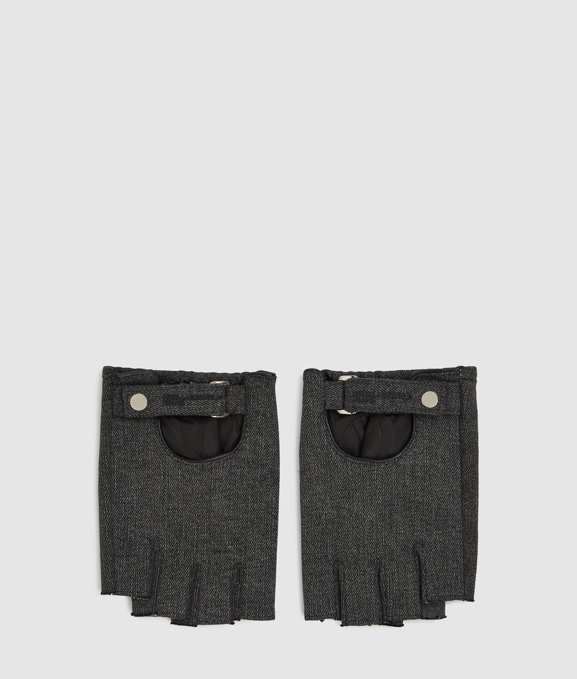 lagerfeld handschuhe damen Fingerlose Handschuhe aus Denim | Visual Washed Schwarz | Damen | KARL LAGERFELD