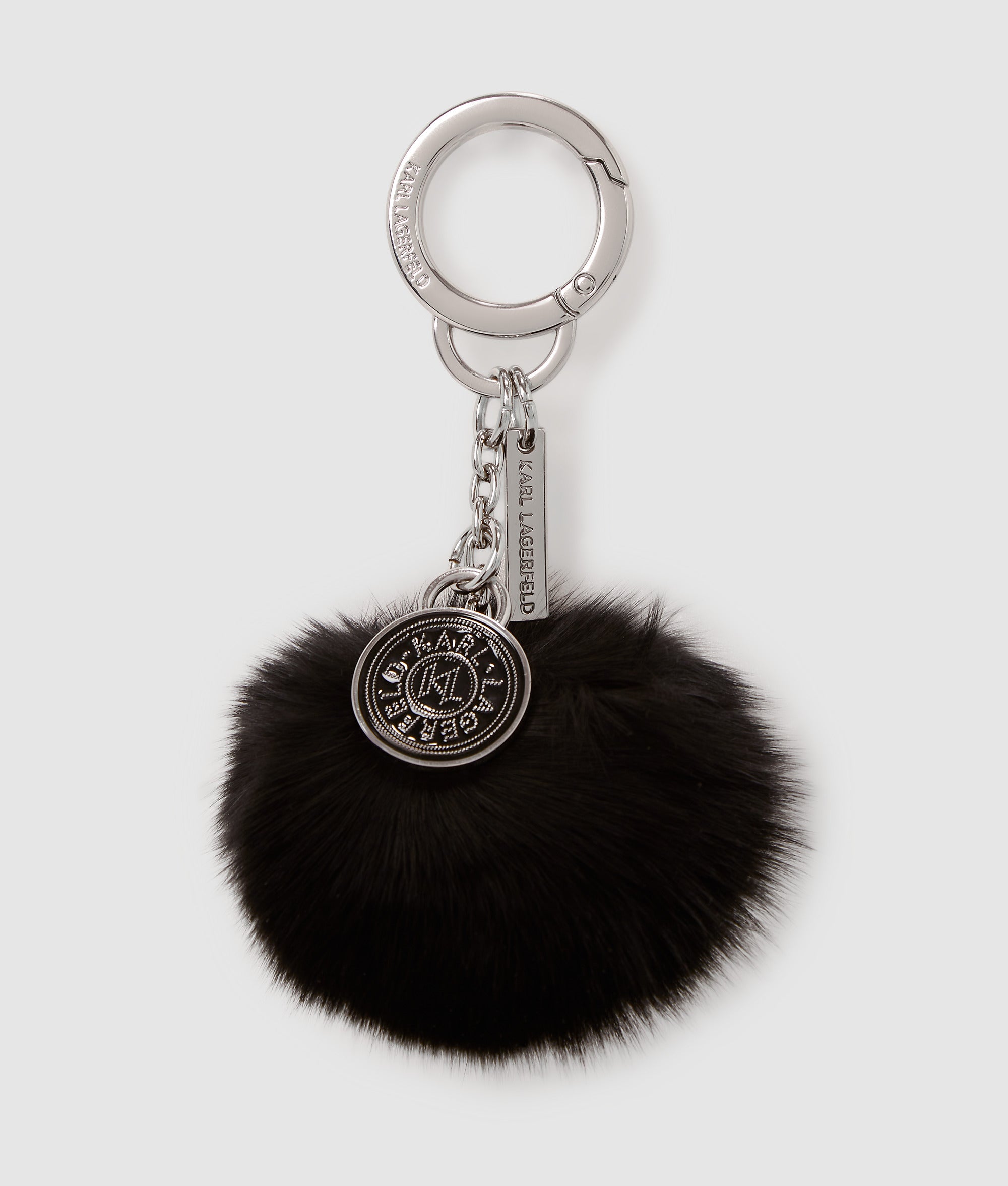Faux Fur Black Fur Ball Keychain Michael Kors Fur Ball Keychain