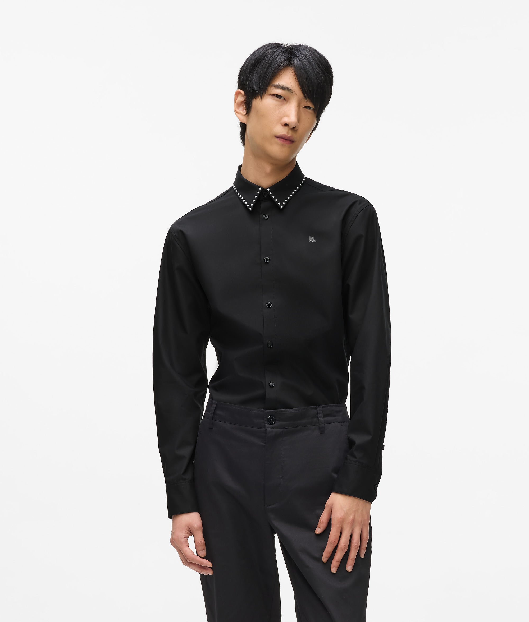 karl lagerfeld dress shirt KARL LAGERFELD PARIS Oversized Whimsy Button Up Shirt