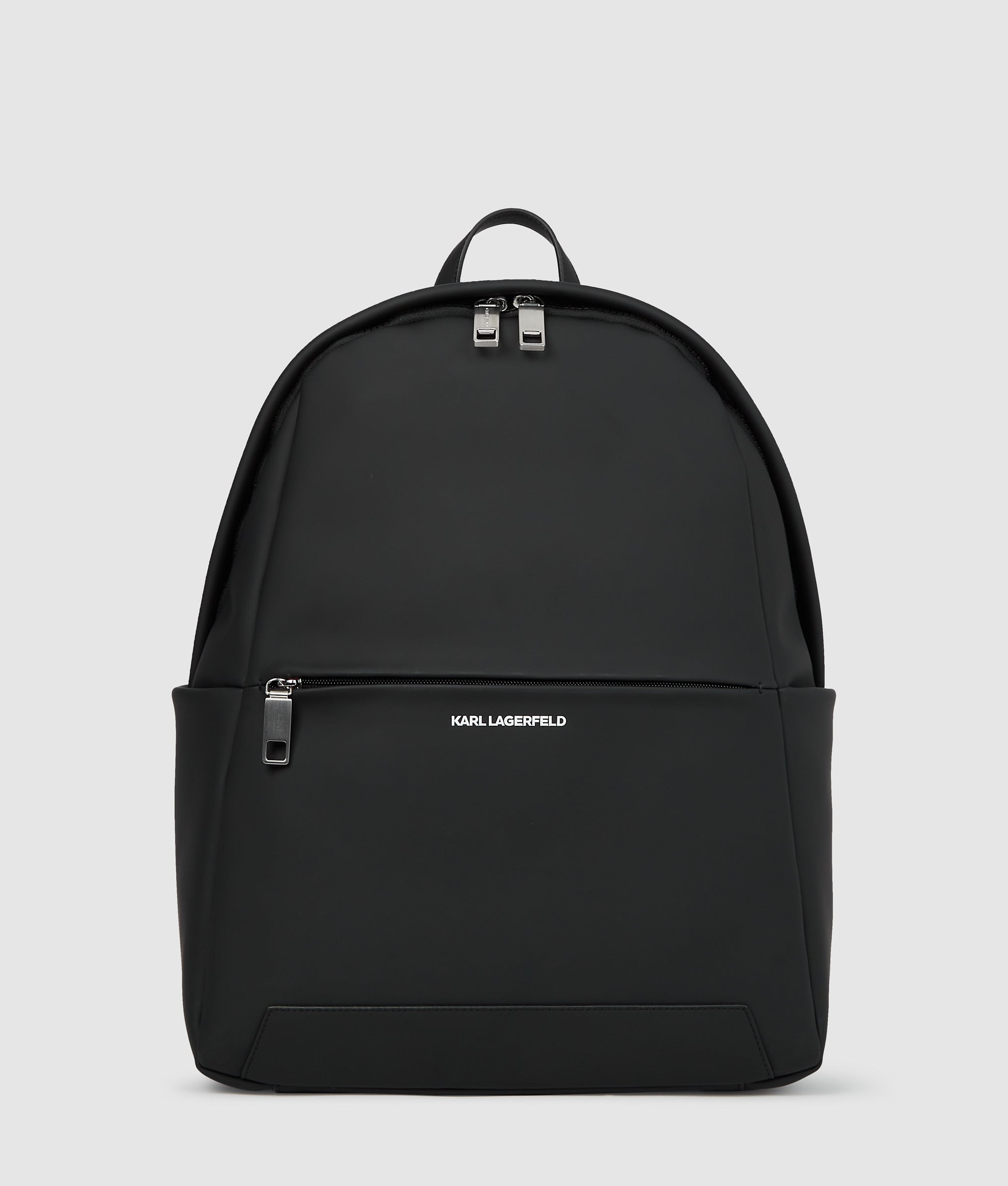 black leather minimalist backpack Karl Lagerfeld