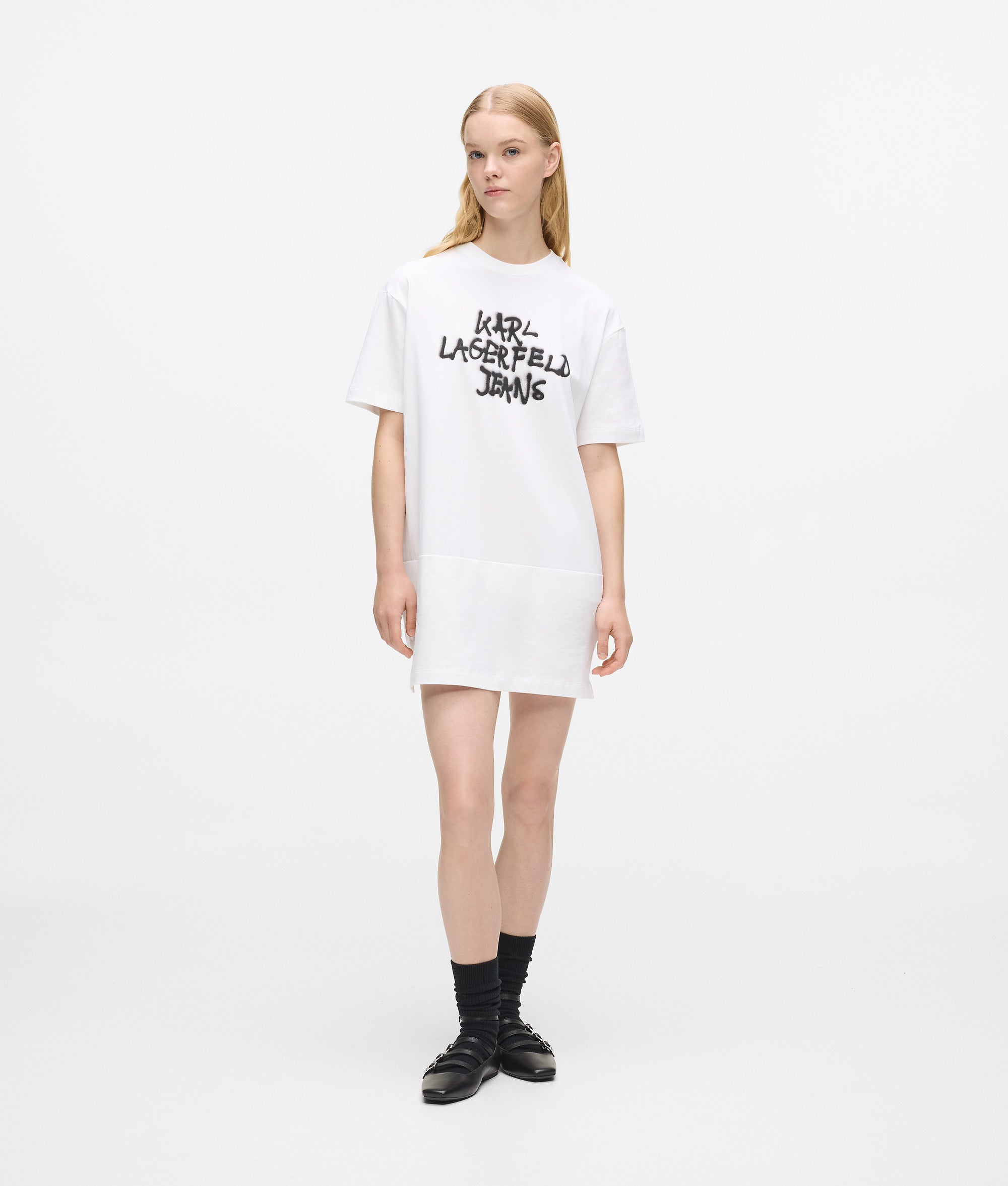 Graffiti T-shirt dress | White | Women