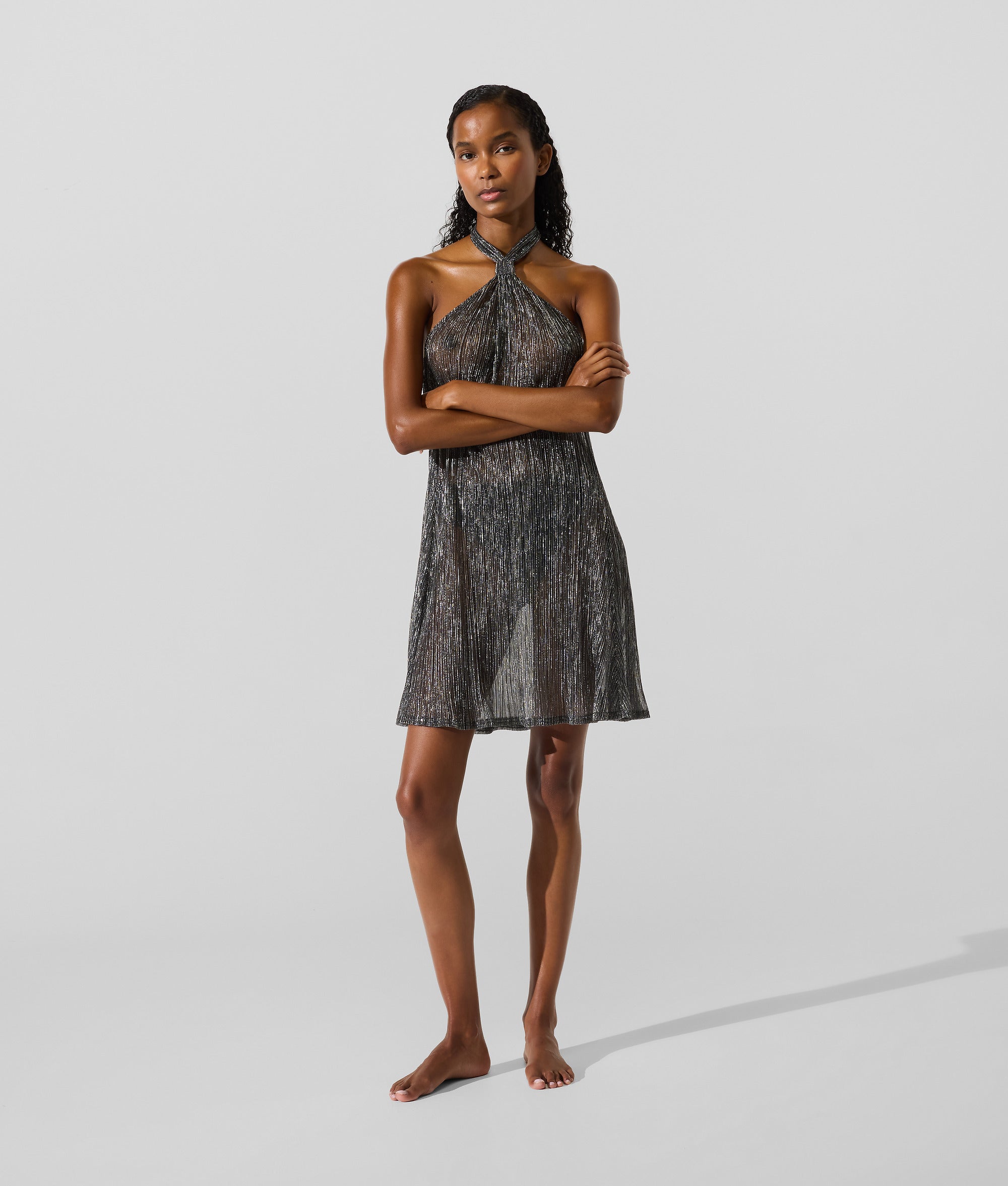 Metallic beach dress | Black | Women