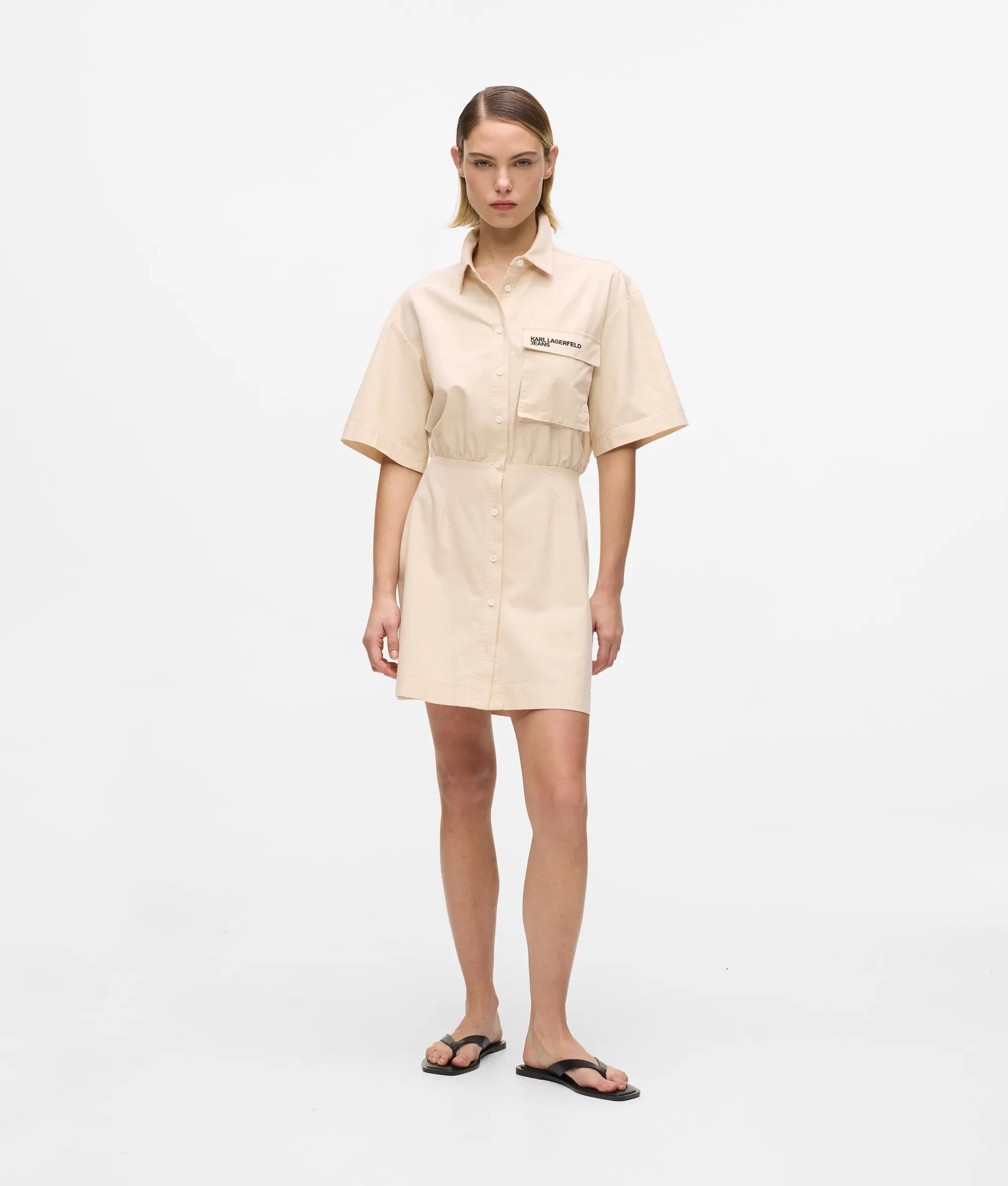 Short-sleeved utility dress | Whitecap Grey | Women