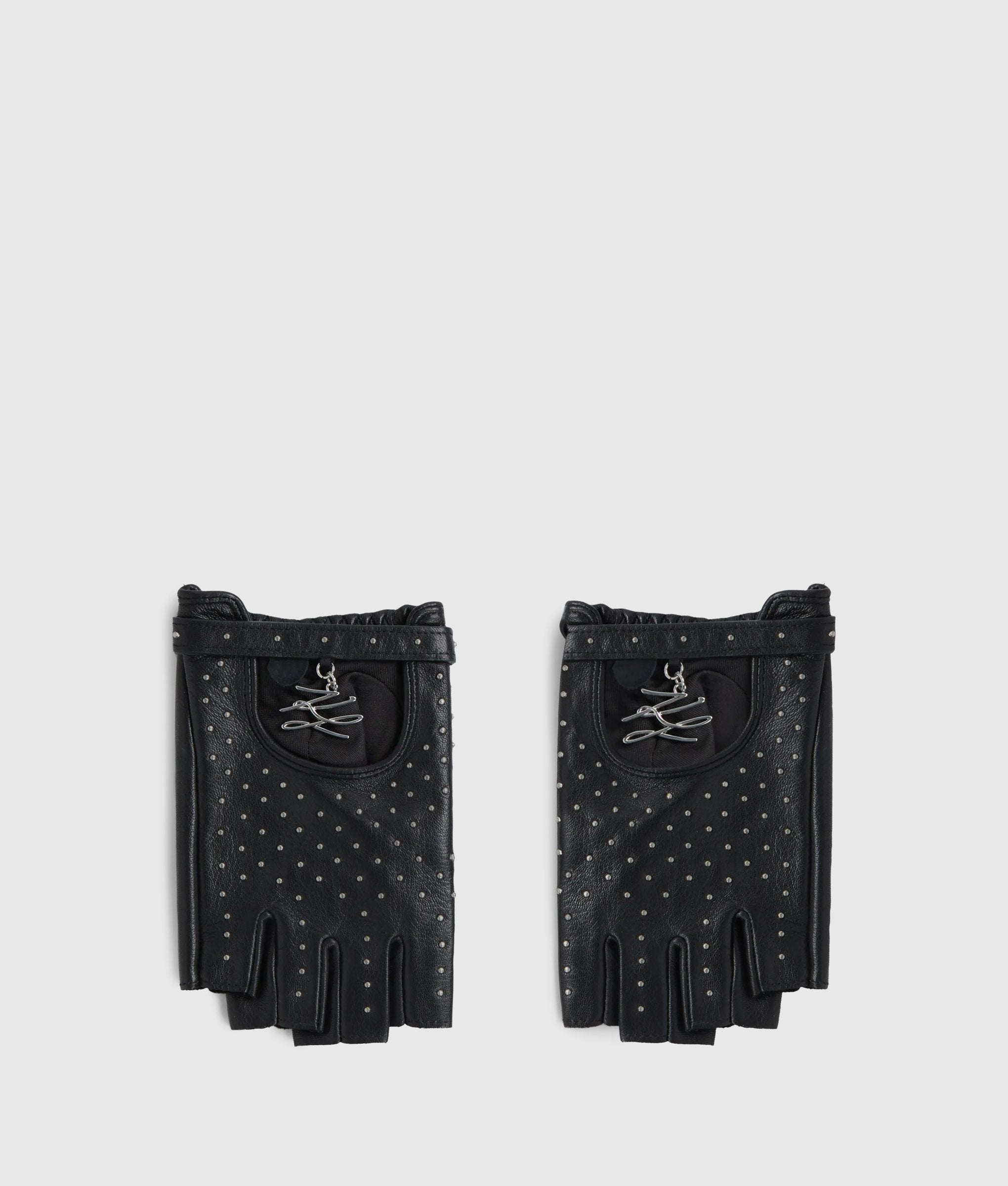 K/Autograph Fingerlose Handschuhe mit Nieten | Schwarz | Damen