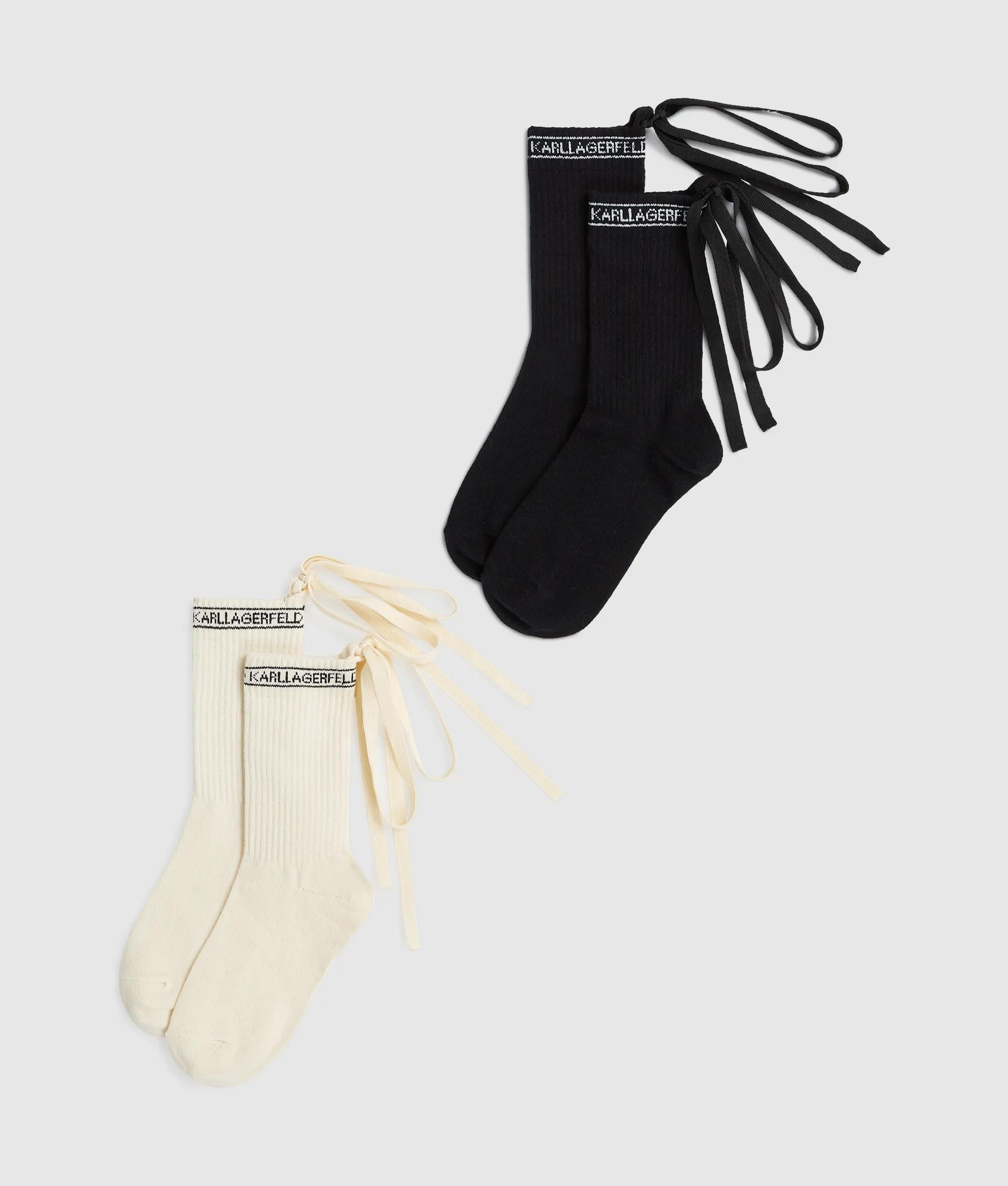 Karl Lagerfeld Logo lace-up socks - 2 pack