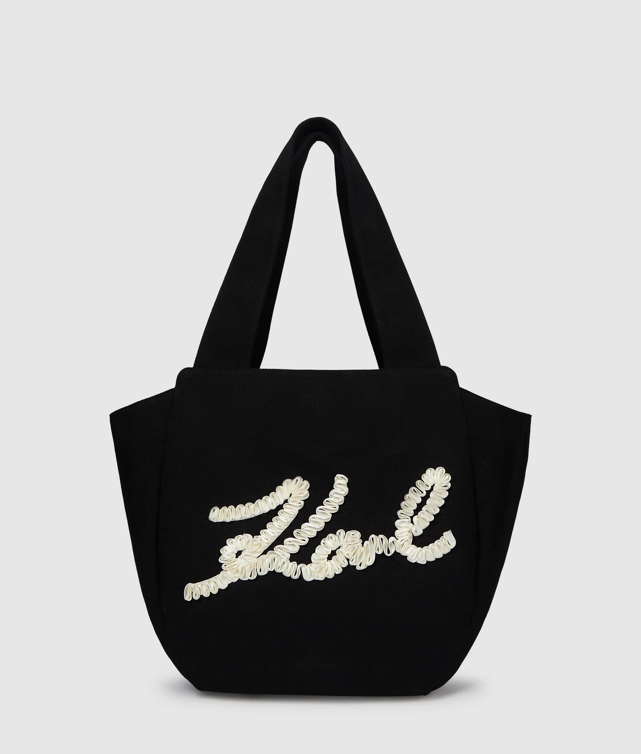 Karl Lagerfeld K/Signature ruffled logo shopper