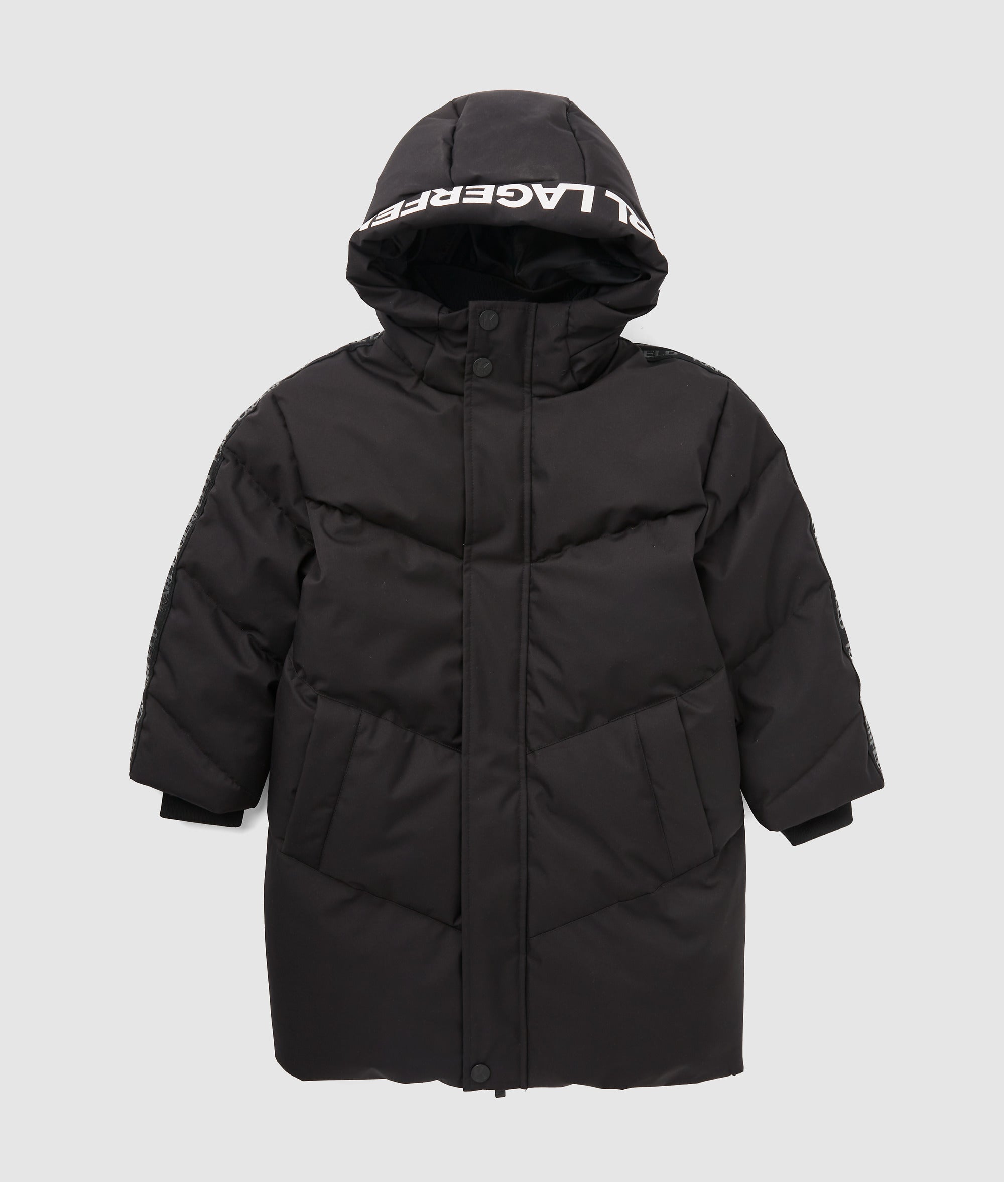 Boys long puffer jacket Black Kids KARL LAGERFELD