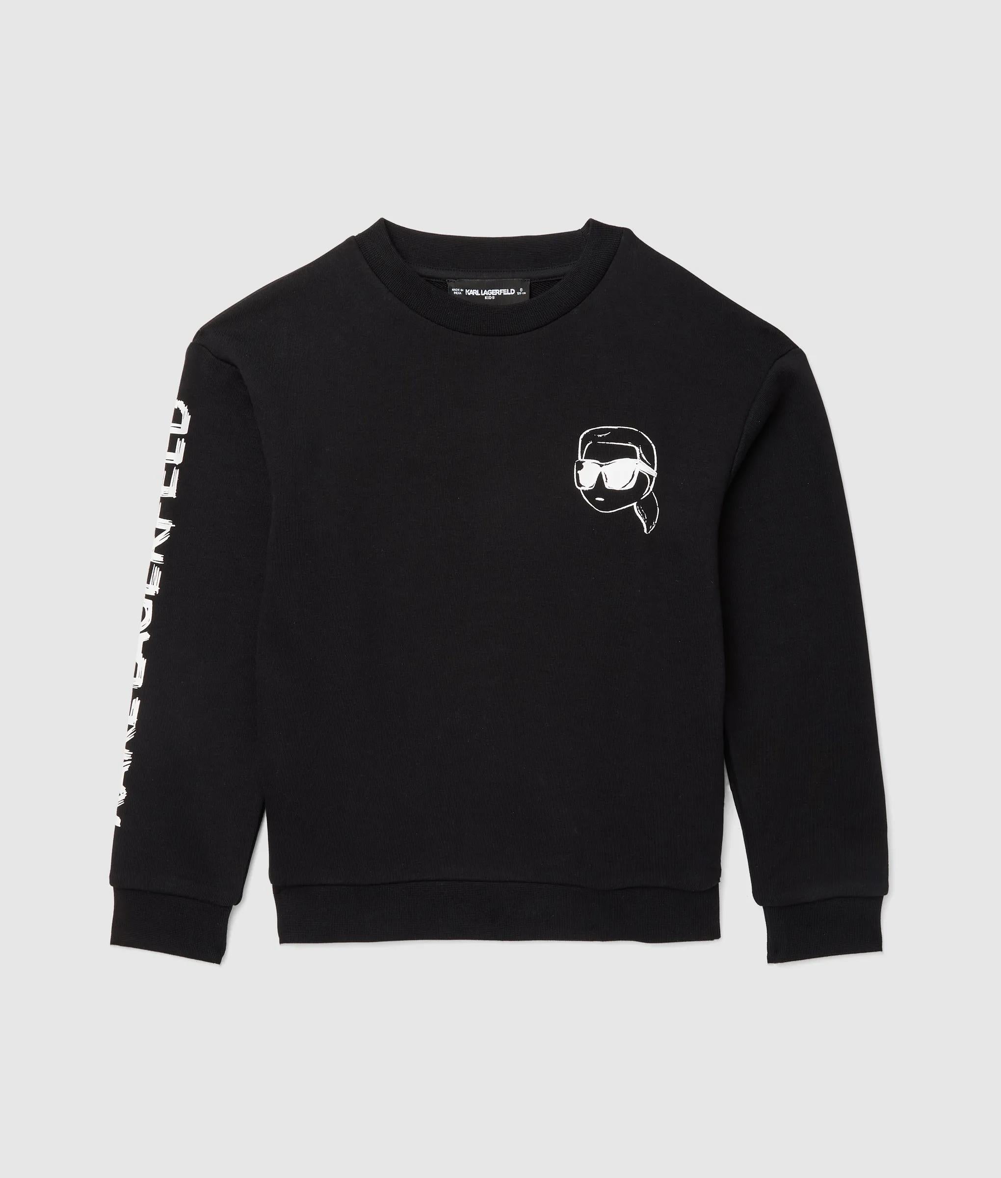 Boys Ikon graphic sweatshirt | Black | Kids | KARL LAGERFELD Boys Ikon graphic sweatshirt | Black | Kids | KARL LAGERFELD