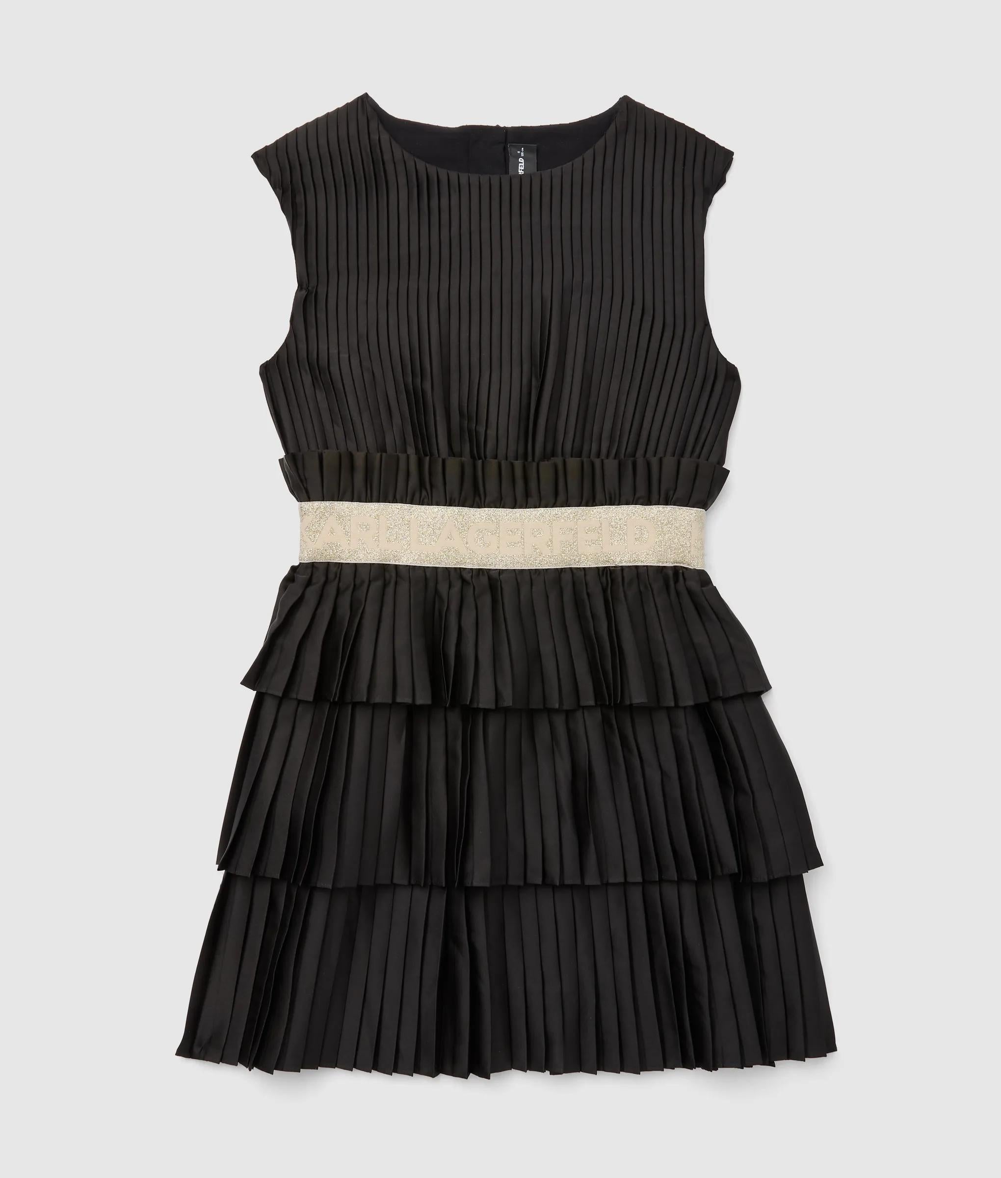 Girls pleated dress | Black/Gold | Kids