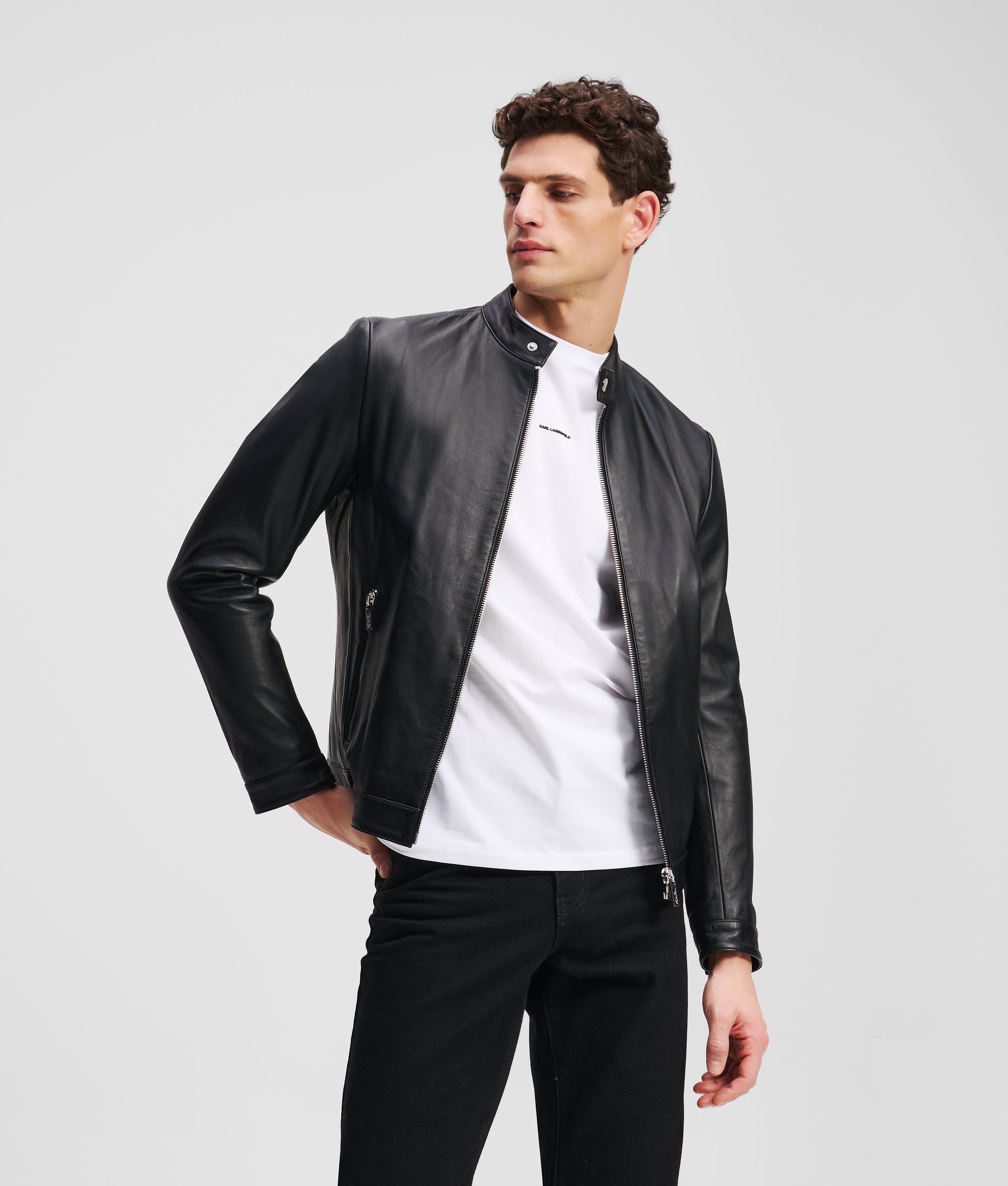 Leather jacket | Black | Men | KARL LAGERFELD | Page 1 Leather jacket | Black | Men | KARL LAGERFELD | Page 1