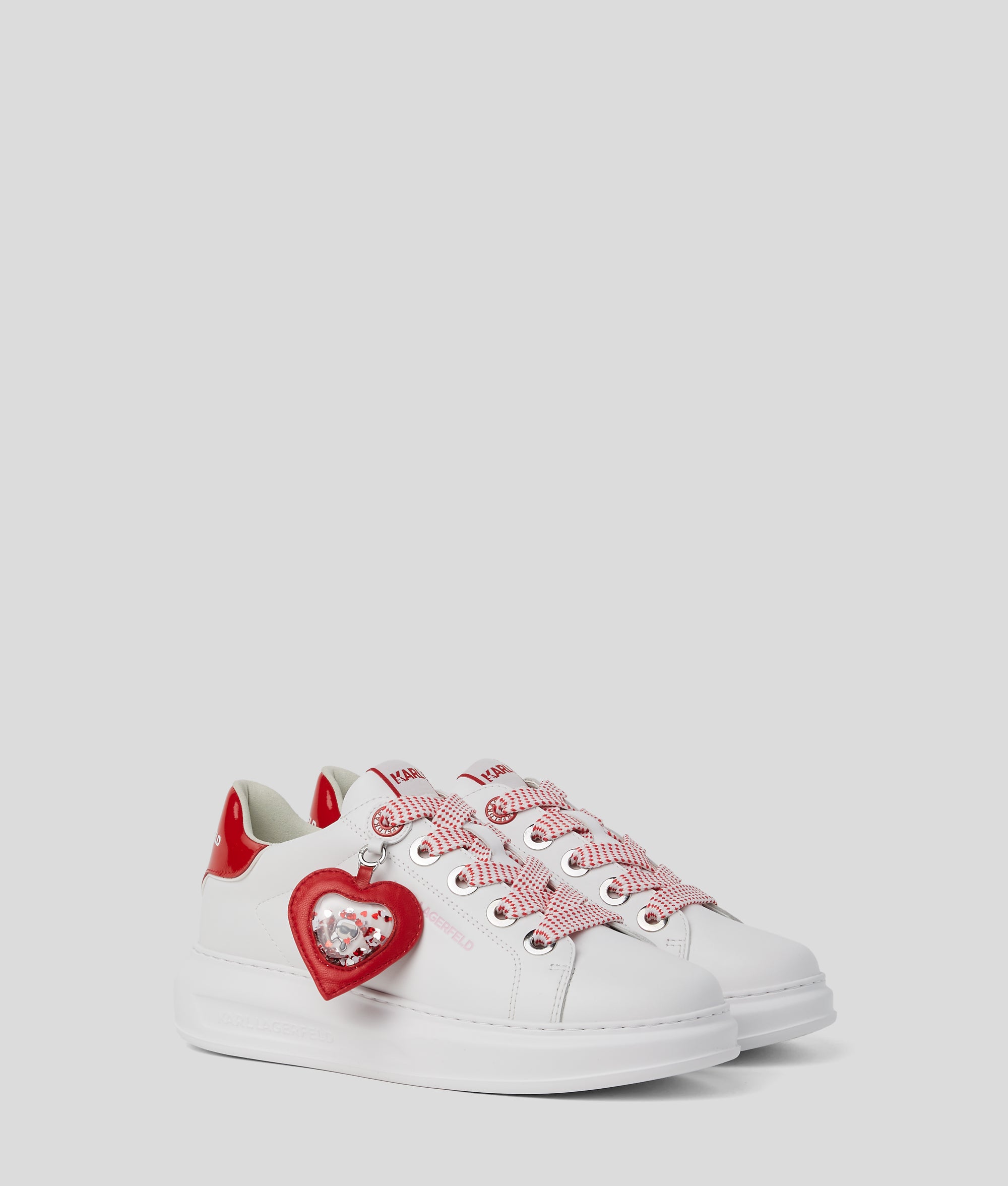 BASKETS KAPRI VALENTINE CHARM Rouge/Blanc Femme KARL LAGERFELD