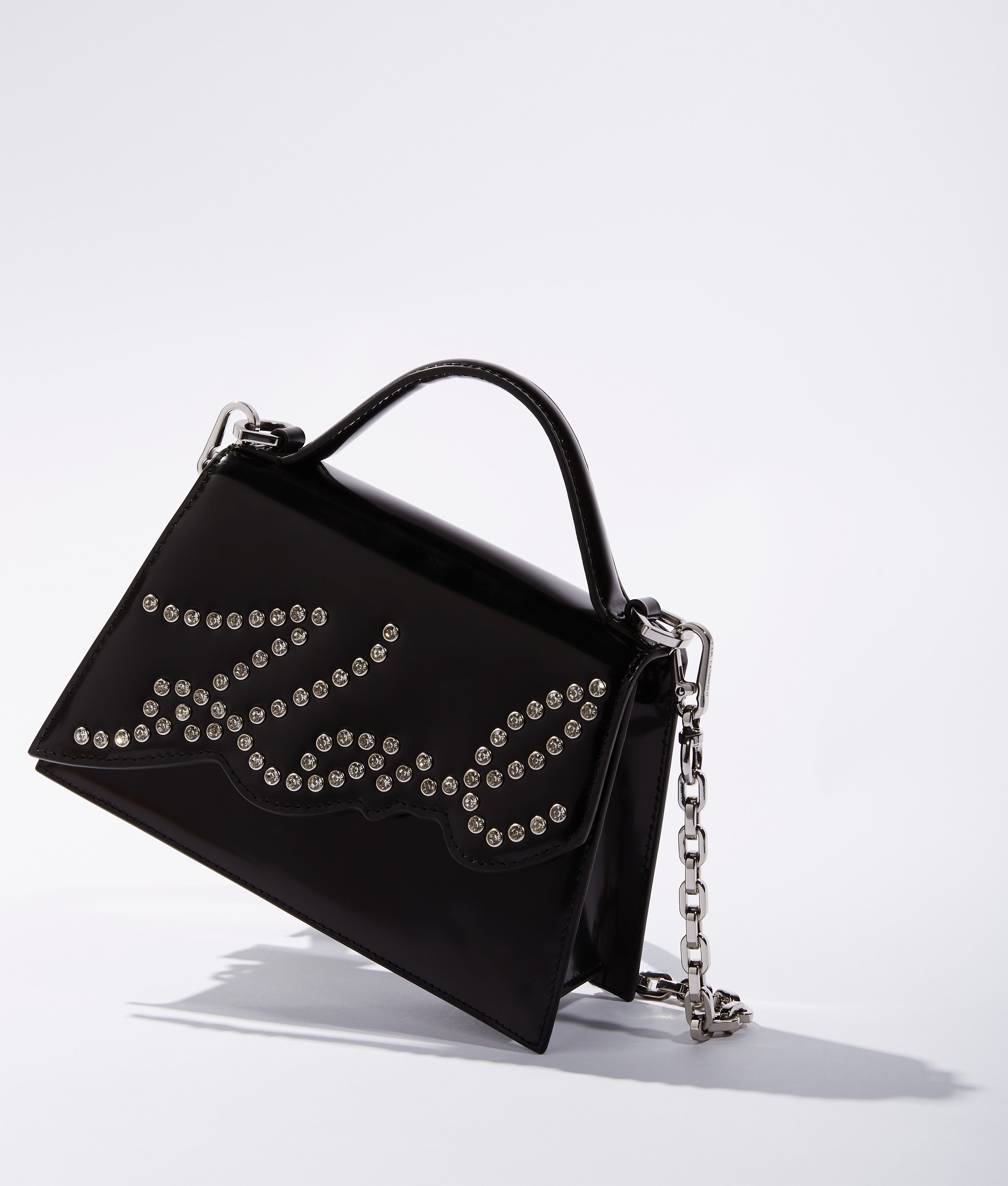 K/Signature small studded crossbody bag | Black | Women