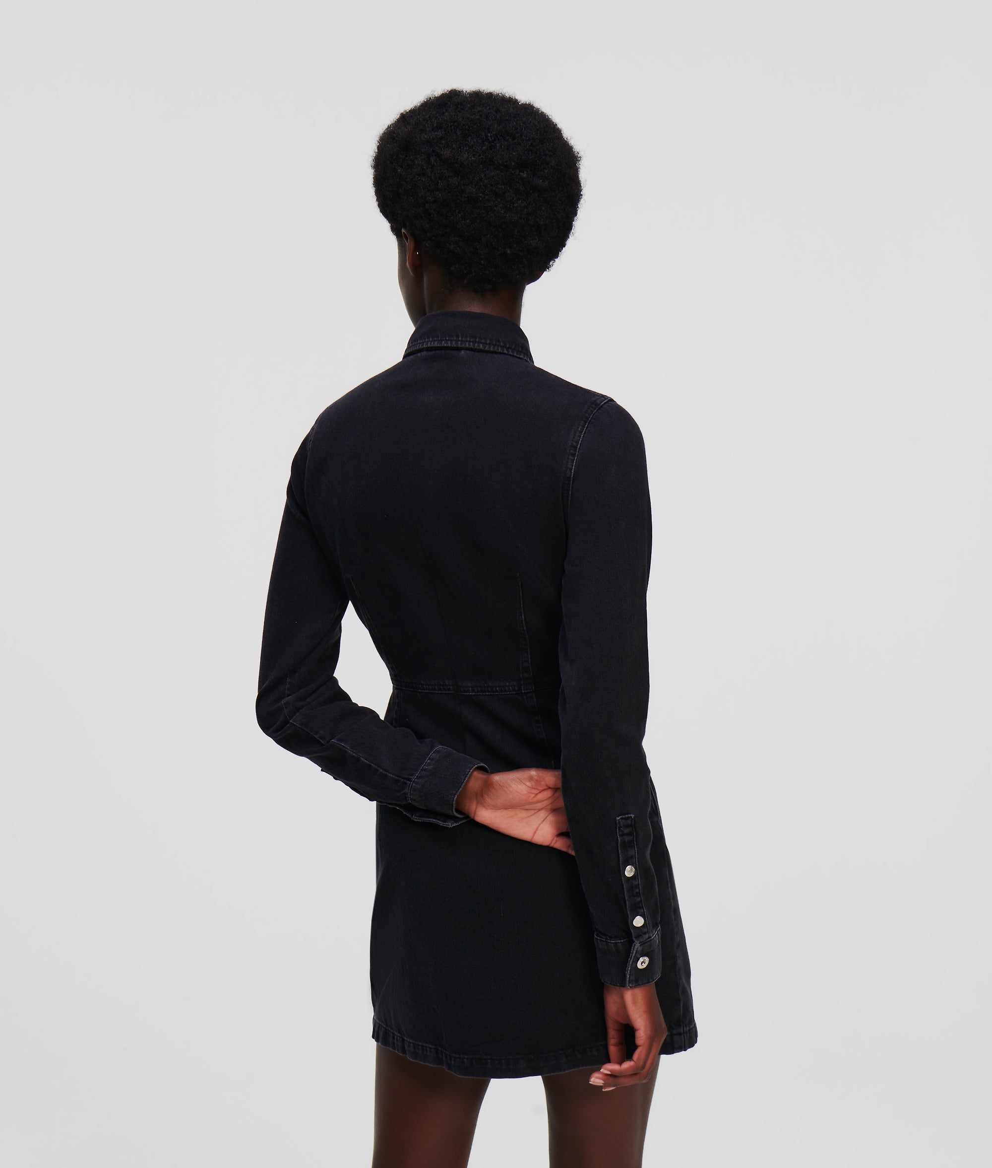 FITTED DENIM DRESS | WASHED BLACK | KARL LAGERFELD | Page 1 FITTED DENIM DRESS | WASHED BLACK | KARL LAGERFELD | Page 1