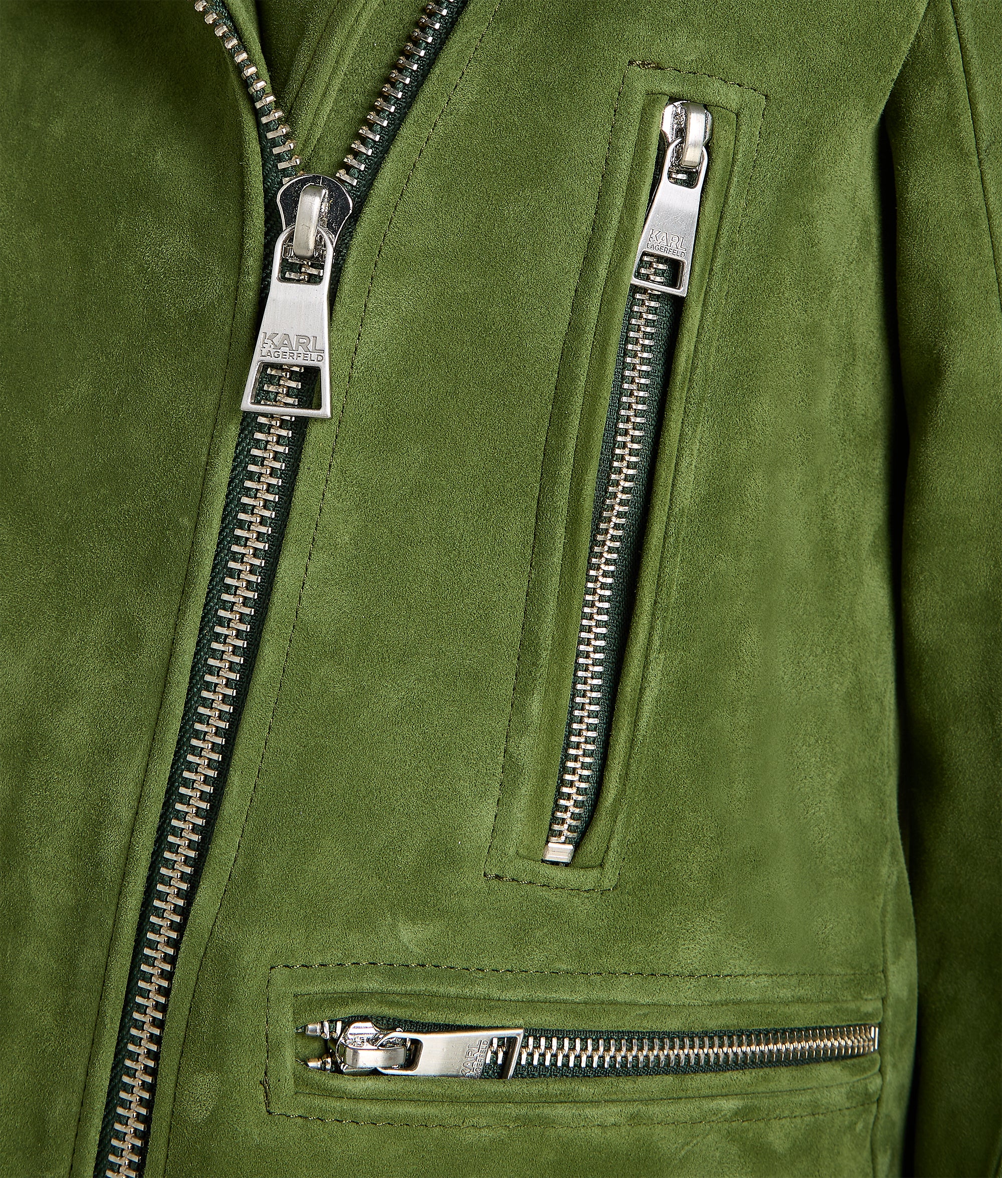 ジャケット KARL LAGERFELD Women Jackets 236W1906476 Green SUEDE BIKER JACKET | PESTO GREEN | Women | KARL LAGERFELD