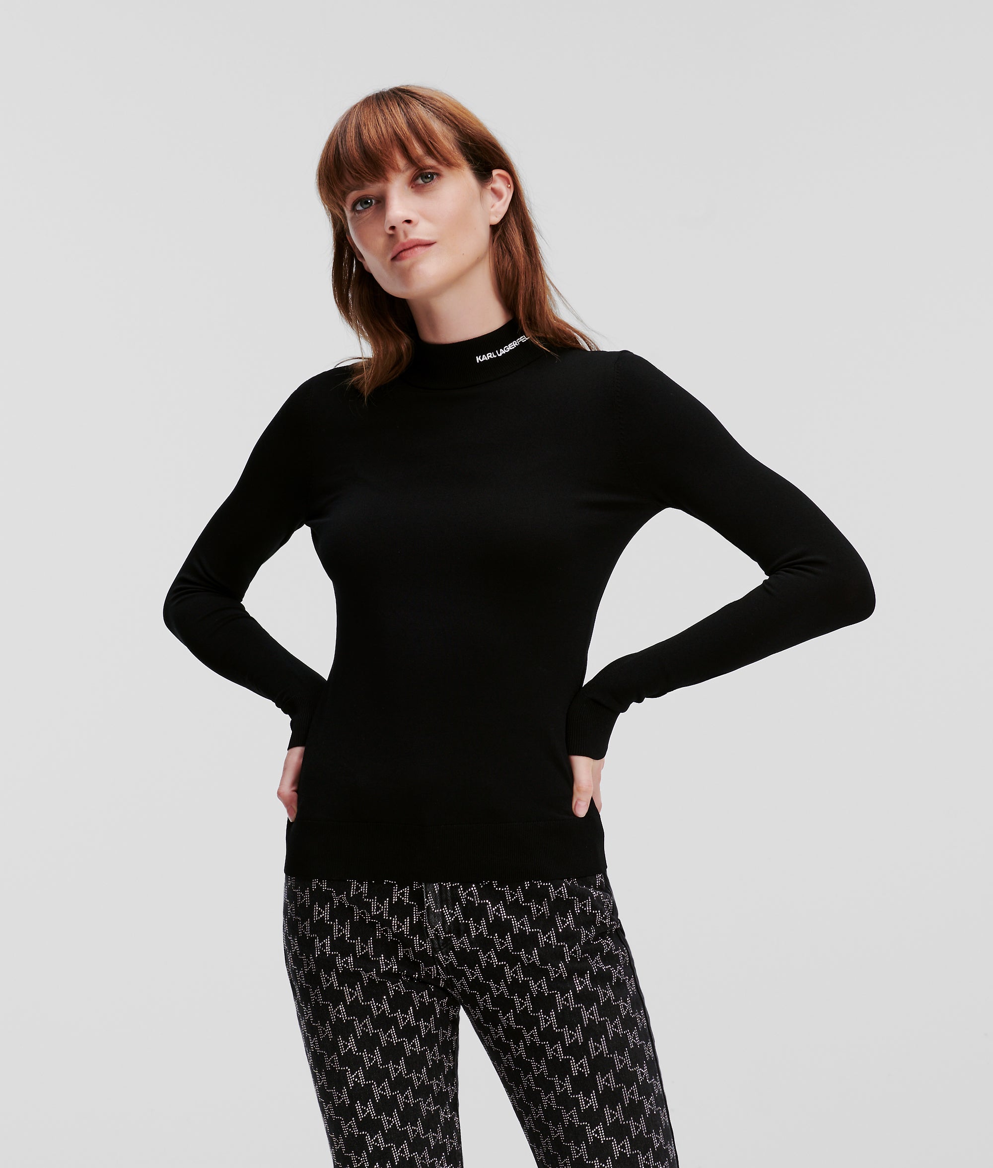 売れ筋商品|||カールラガーフェルド ニット&セーター アウター レディース Women's Contrast-Trim Sleeveless Sweater Black カールラガーフェルド レディース ニット&セーター アウター
