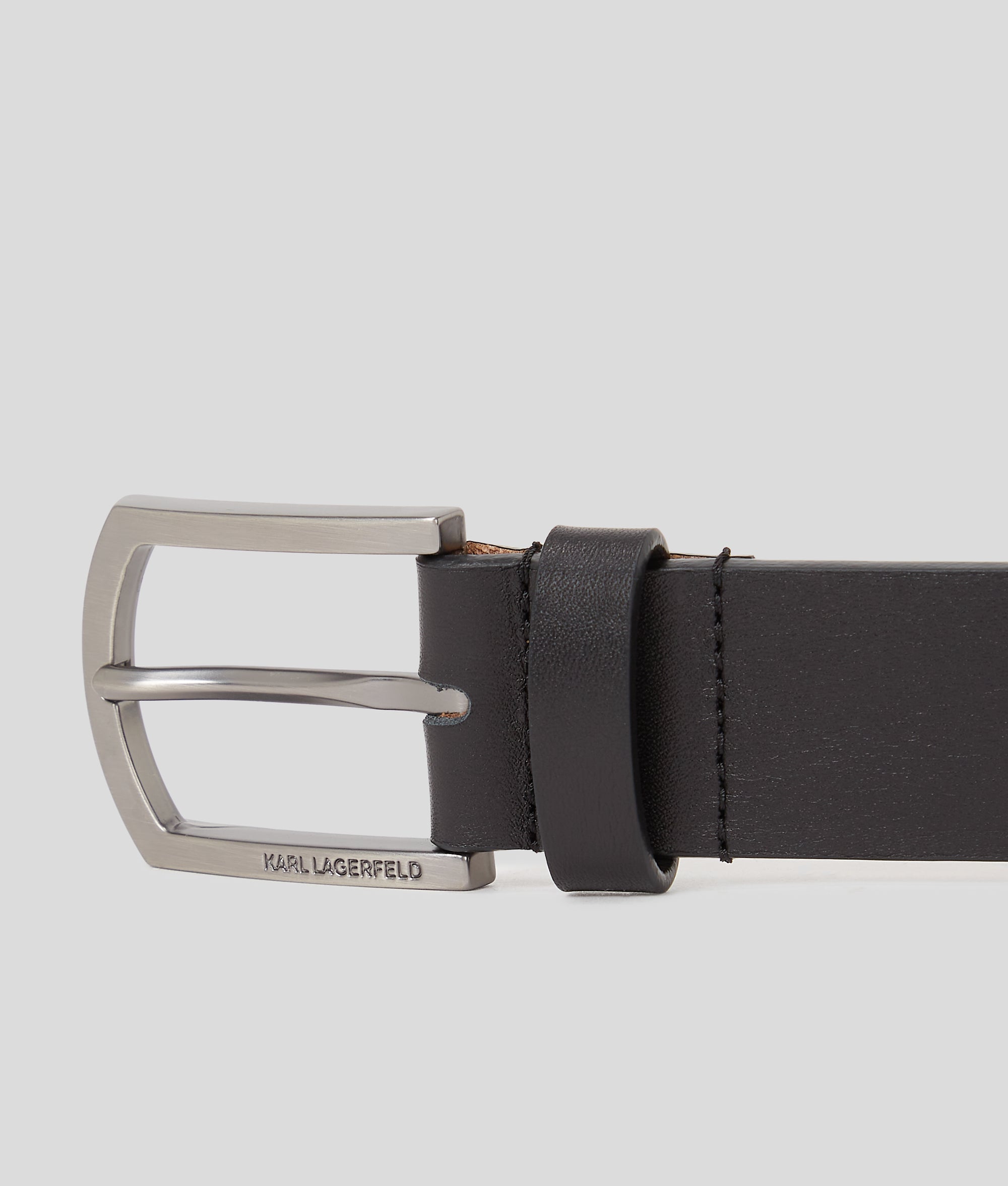 最終価格【Preloved】ORIGINAL BELT / BLACK Men's K/ESSENTIAL LEATHER BELT by KARL LAGERFELD | Free