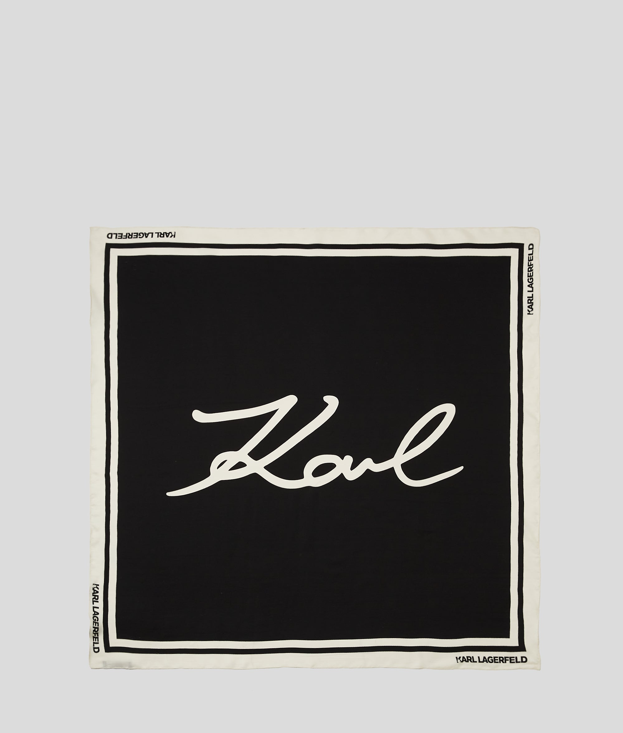K/SIGNATURE SILK SCARF | Black/White | Women | KARL LAGERFELD