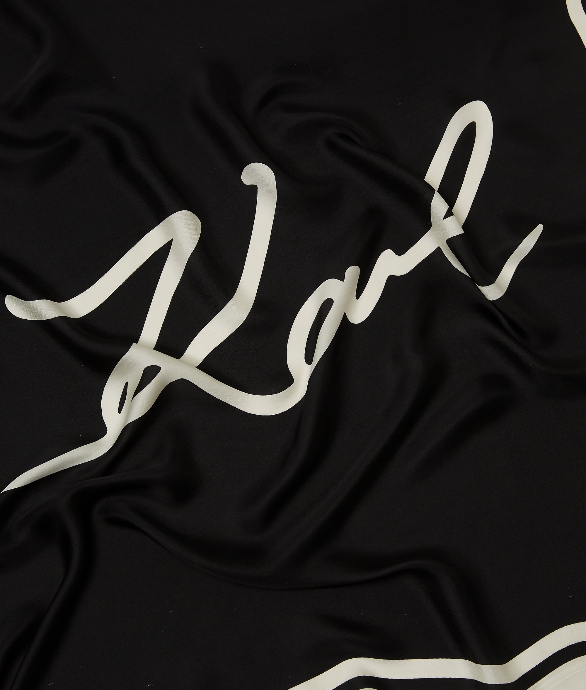 K/SIGNATURE SILK SCARF | Black/White | Women | KARL LAGERFELD
