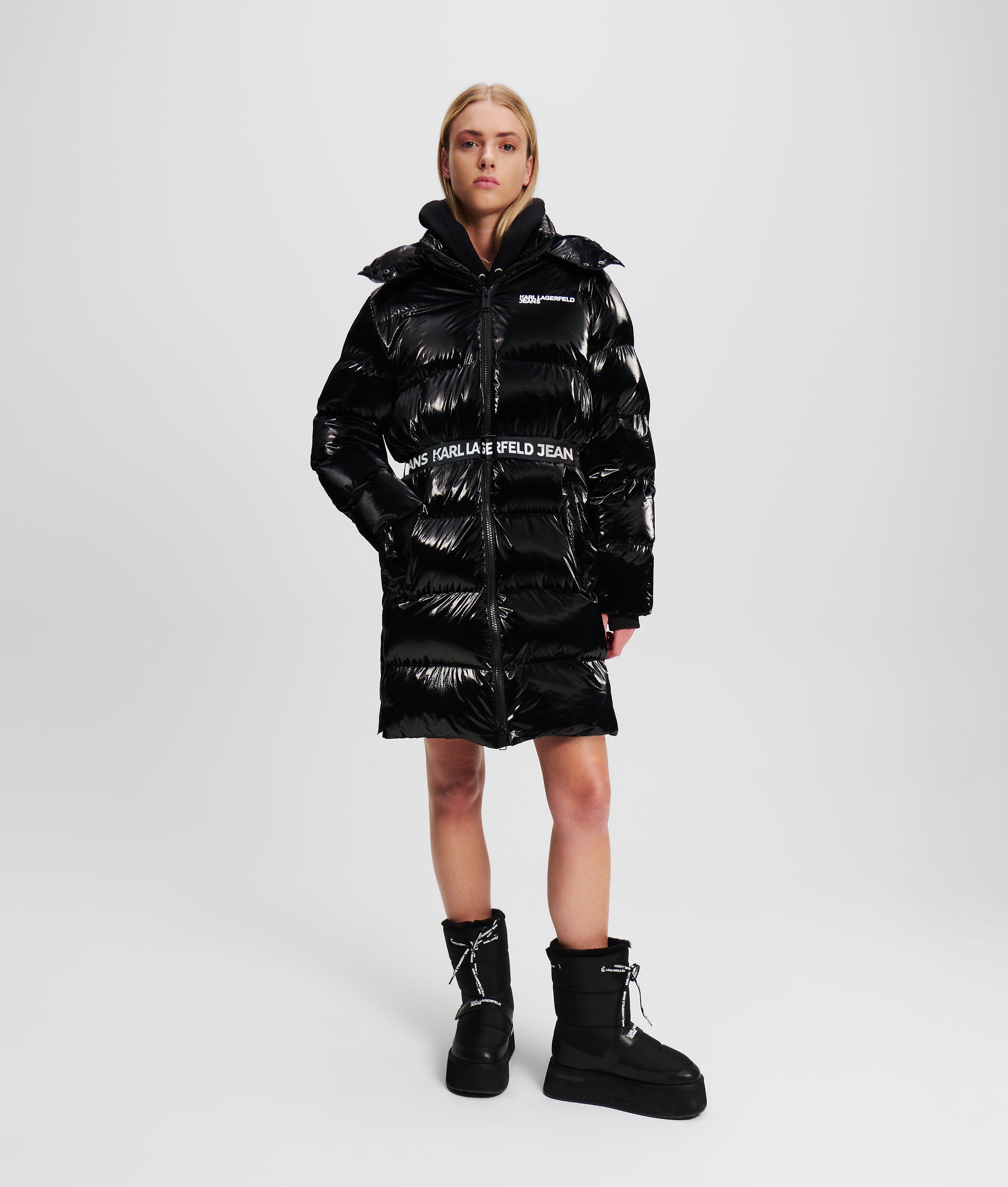 黒 ダウンジャケット ベルト付き The North Face】女性用Nuptseベルト付ミッドダウンジャケット