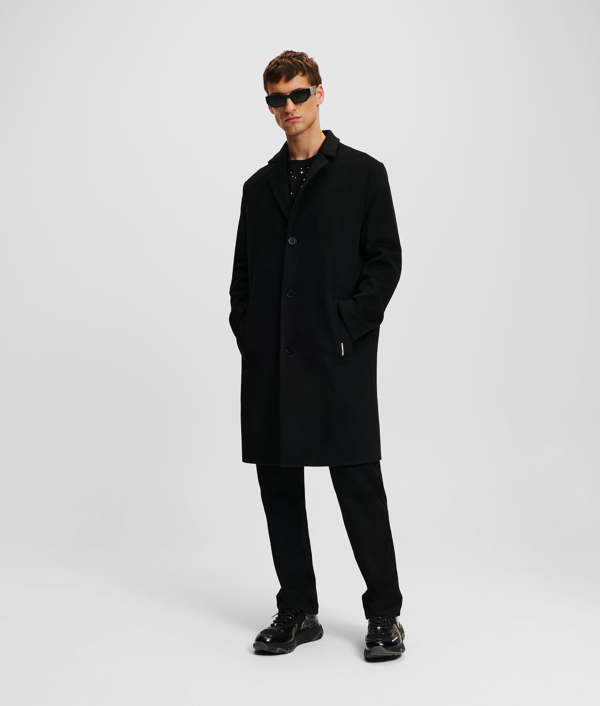 クラシック ウールコート | ブラック | メンズ | KARL LAGERFELD