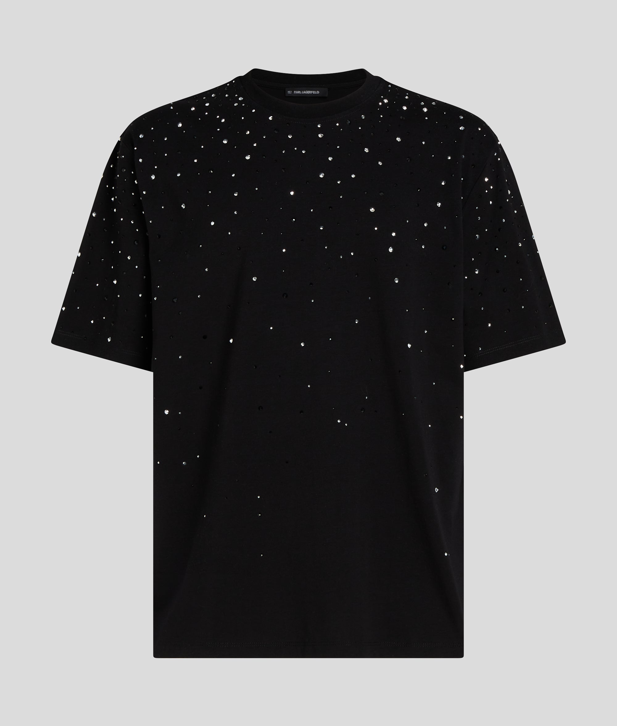 Krist Tシャツ Kerrist Black Valentine RHINESTONE DEGRADÉ T-SHIRT | Black | Men | KARL LAGERFELD