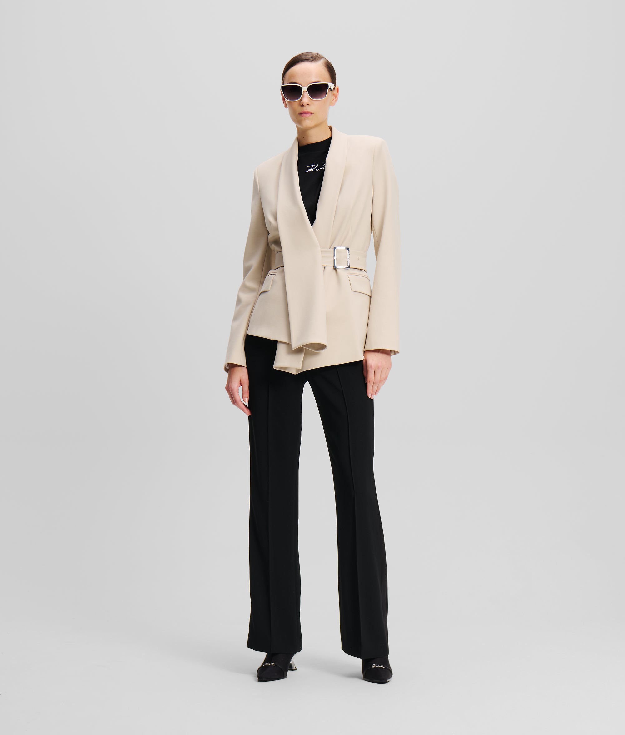 ベルト付きブレザー | ベージュ | レディース | KARL LAGERFELD