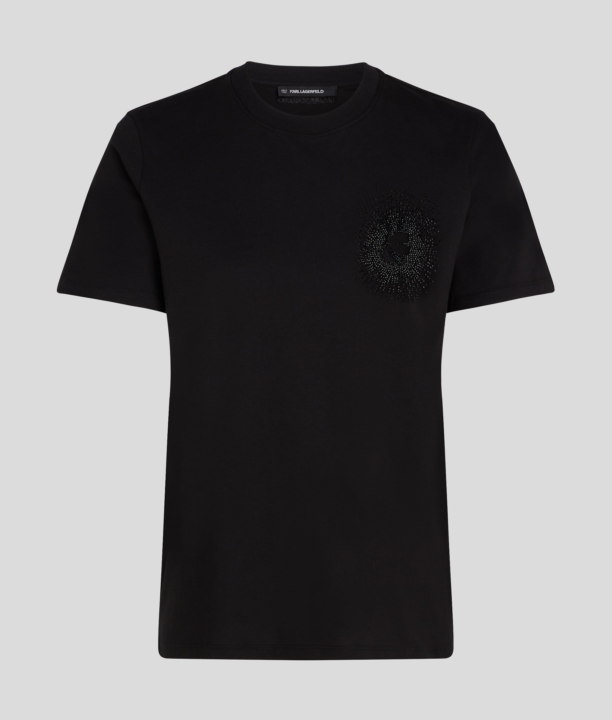 KARL LAGERFELD ロコフリントクルネックスウェットシャツ KAMEO ラインストーン Tシャツ | ブラック | レディース | KARL