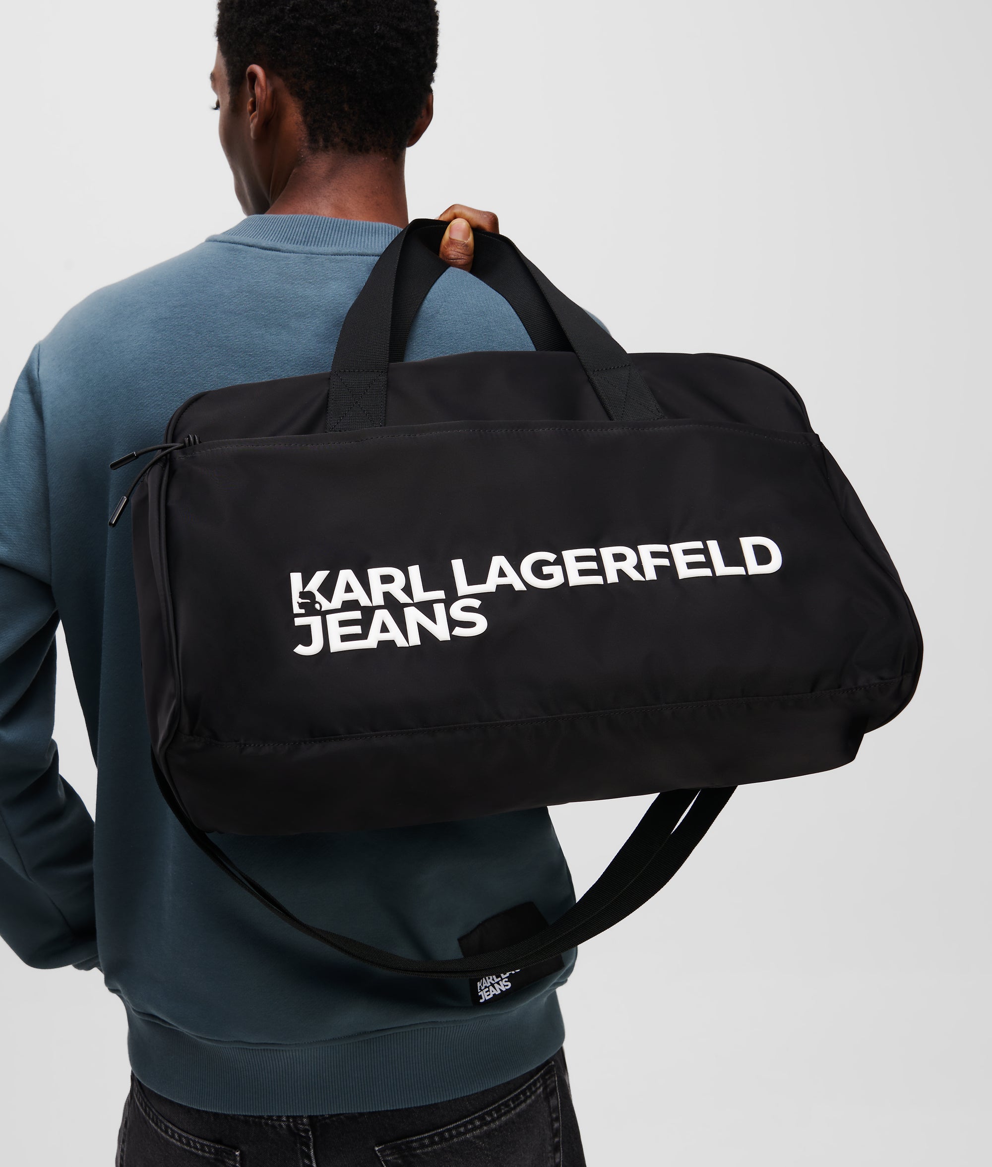 NYLON GYM BAG Black Men KARL LAGERFELD