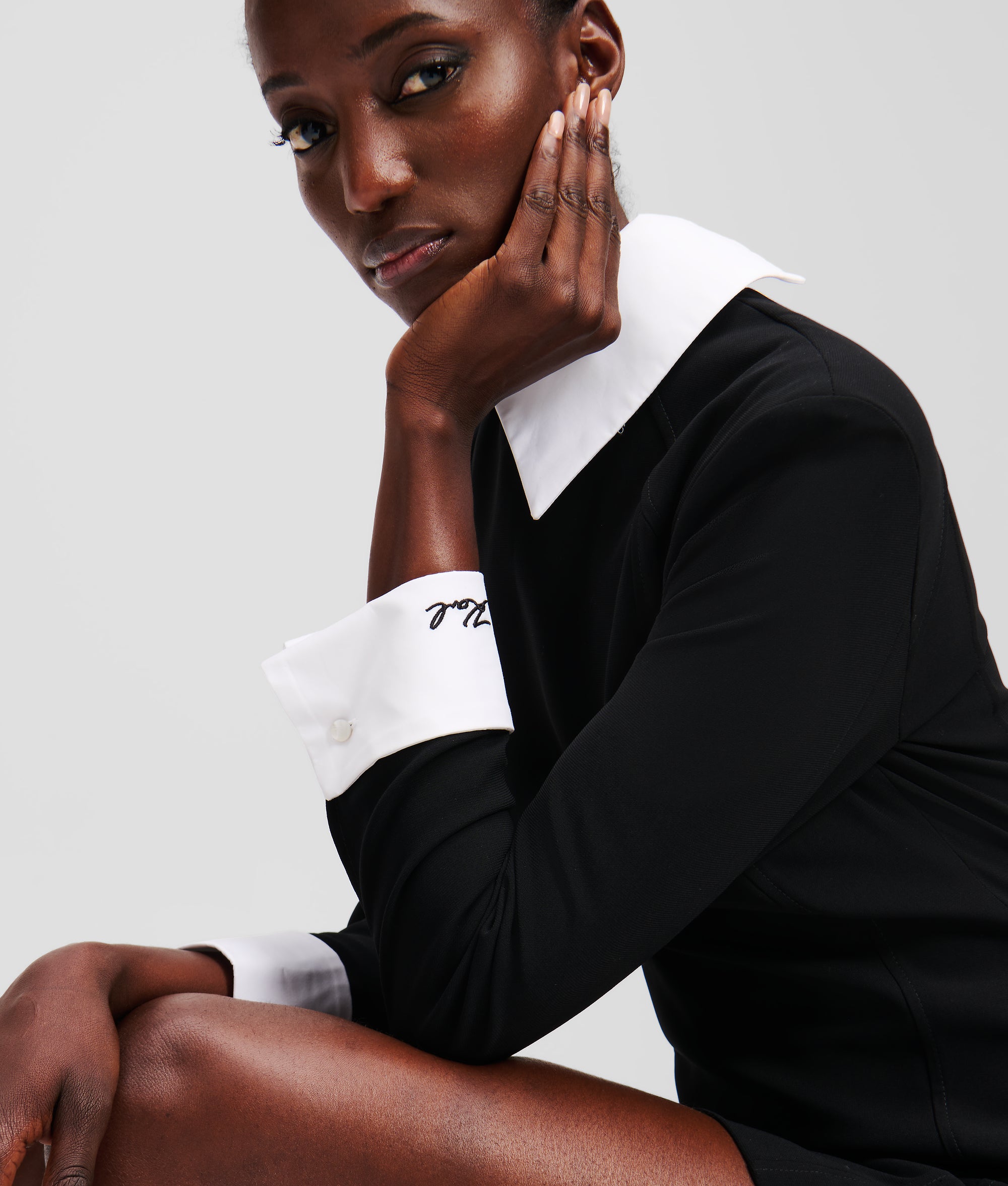 White collar dress | Black | Women | KARL LAGERFELD | Page 1 White collar dress | Black | Women | KARL LAGERFELD | Page 1