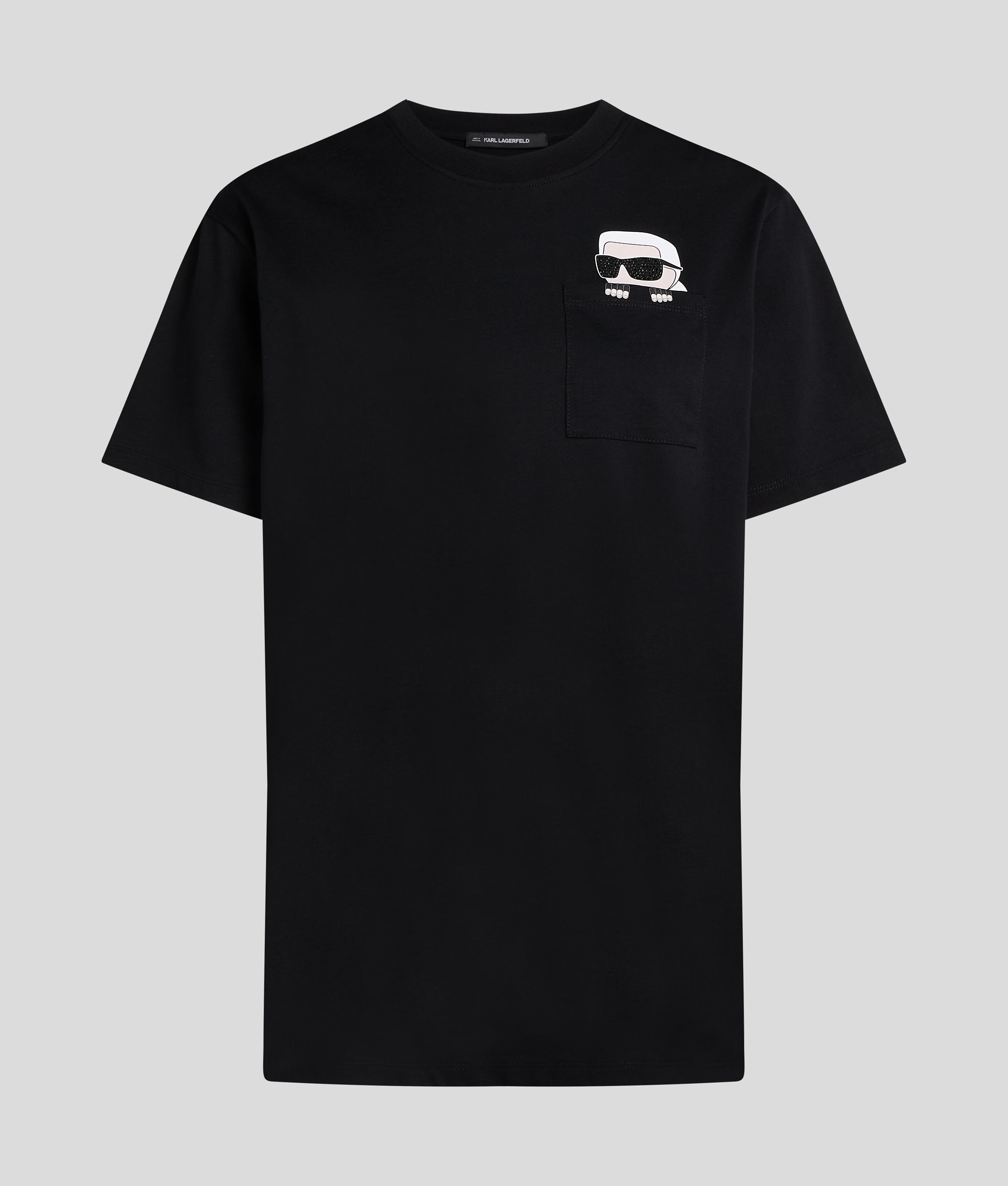 KARL LAGERFELD - IKONIK KARL Tシャツ Karl Lagerfeld Black Ikonik Rhinestone Karl Crew Neck T
