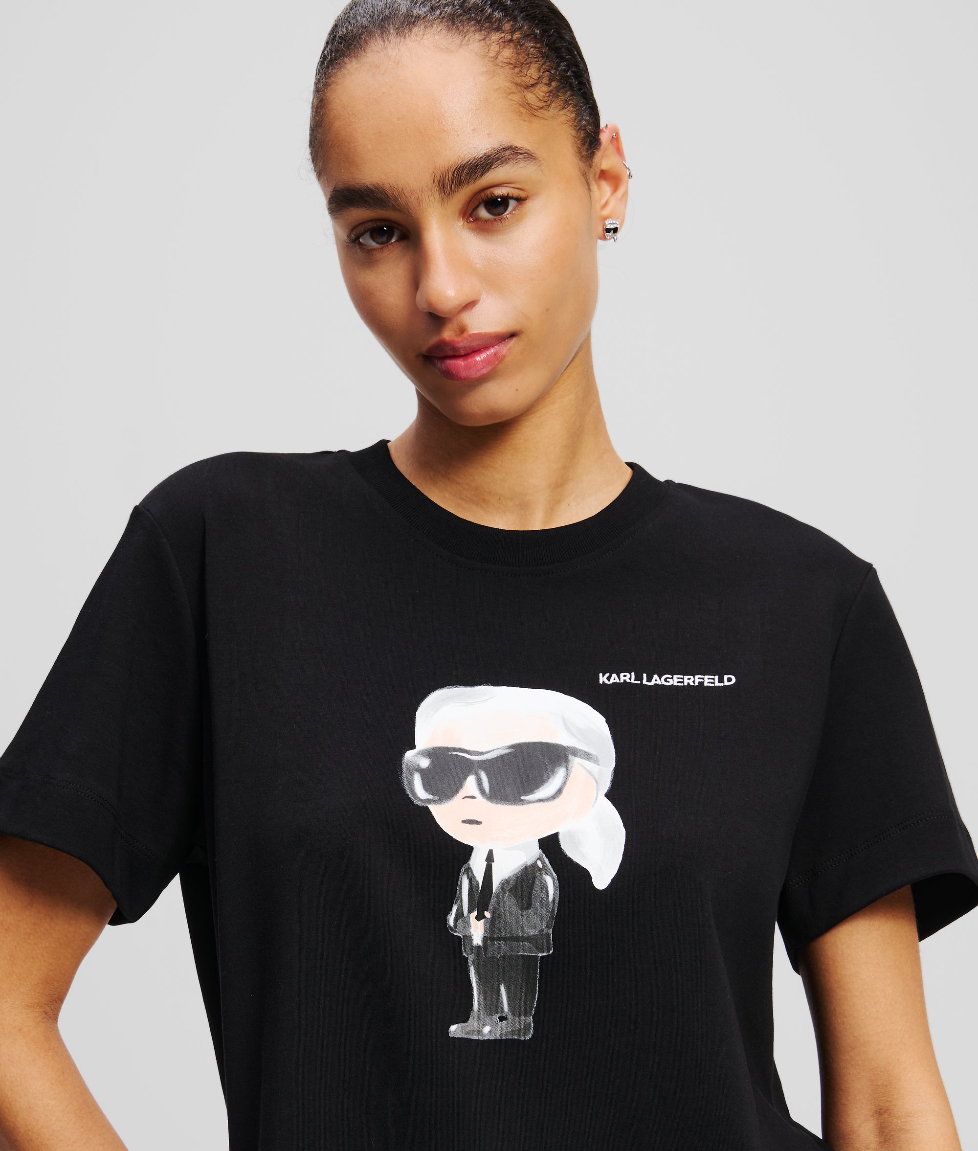 IKON T-SHIRT Nero Donna KARL LAGERFELD - Main Image