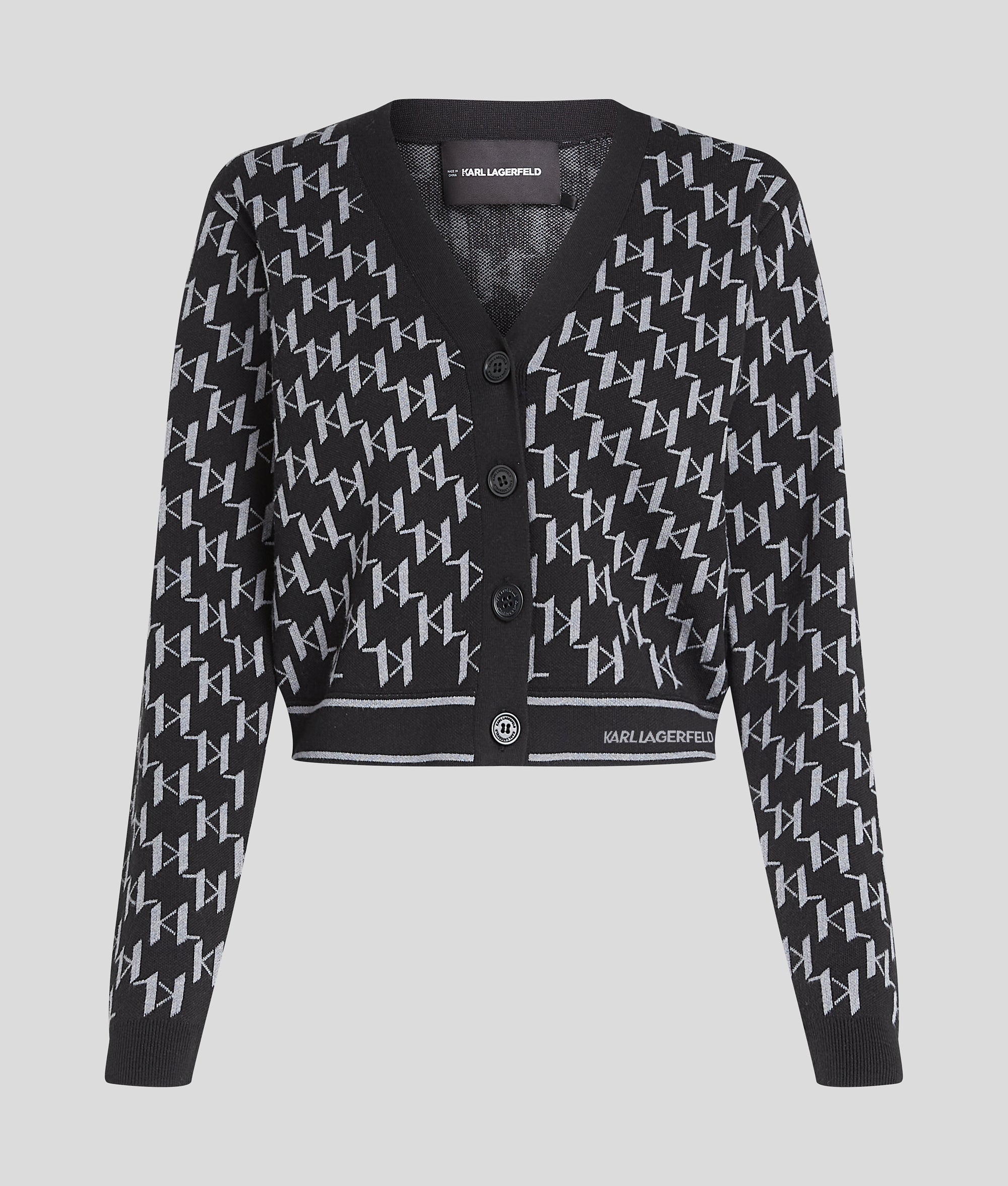 KARL LAGERFELD カール シグネチャー ニット ケープ GU公式 | GIRLSケーブルニットクロップドパーカJR