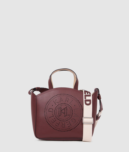 K/Circle perforated small tote bag | Windsor Wine | Women | KARL